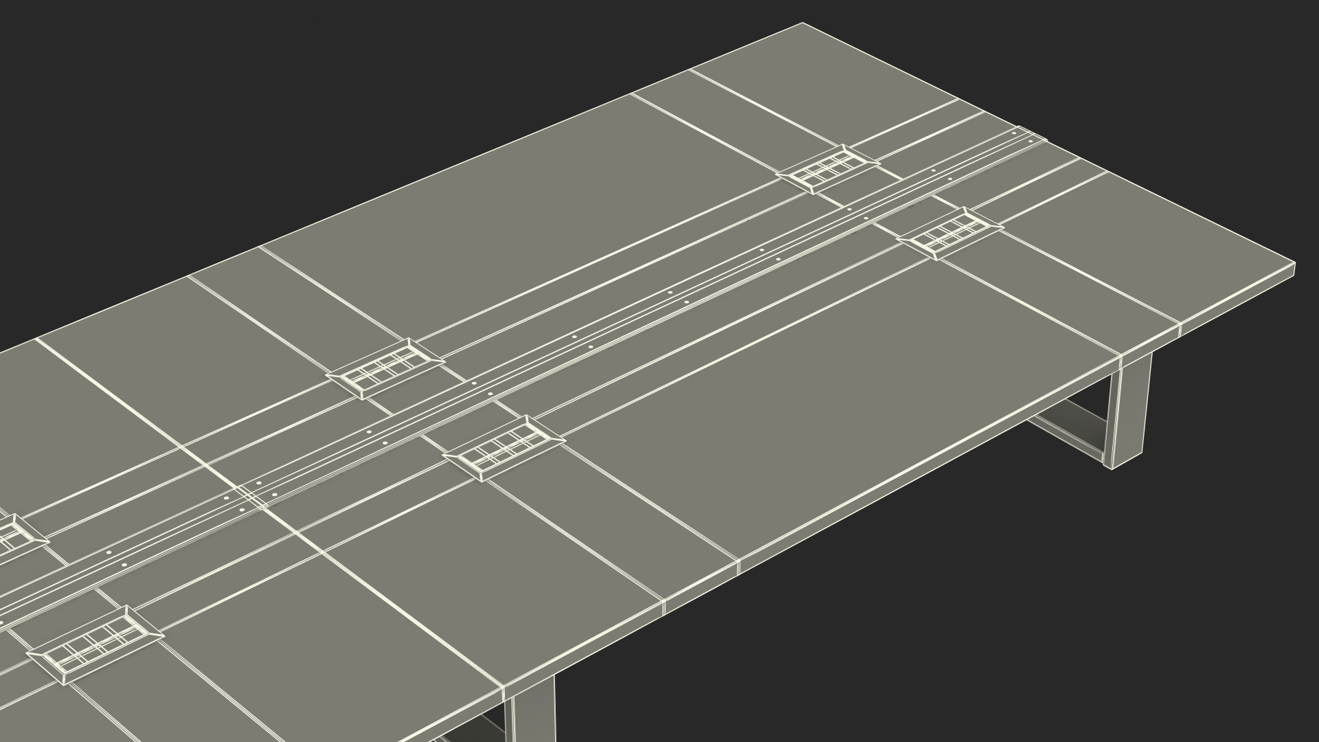 Conference Table with Power Outlets Set 3D model