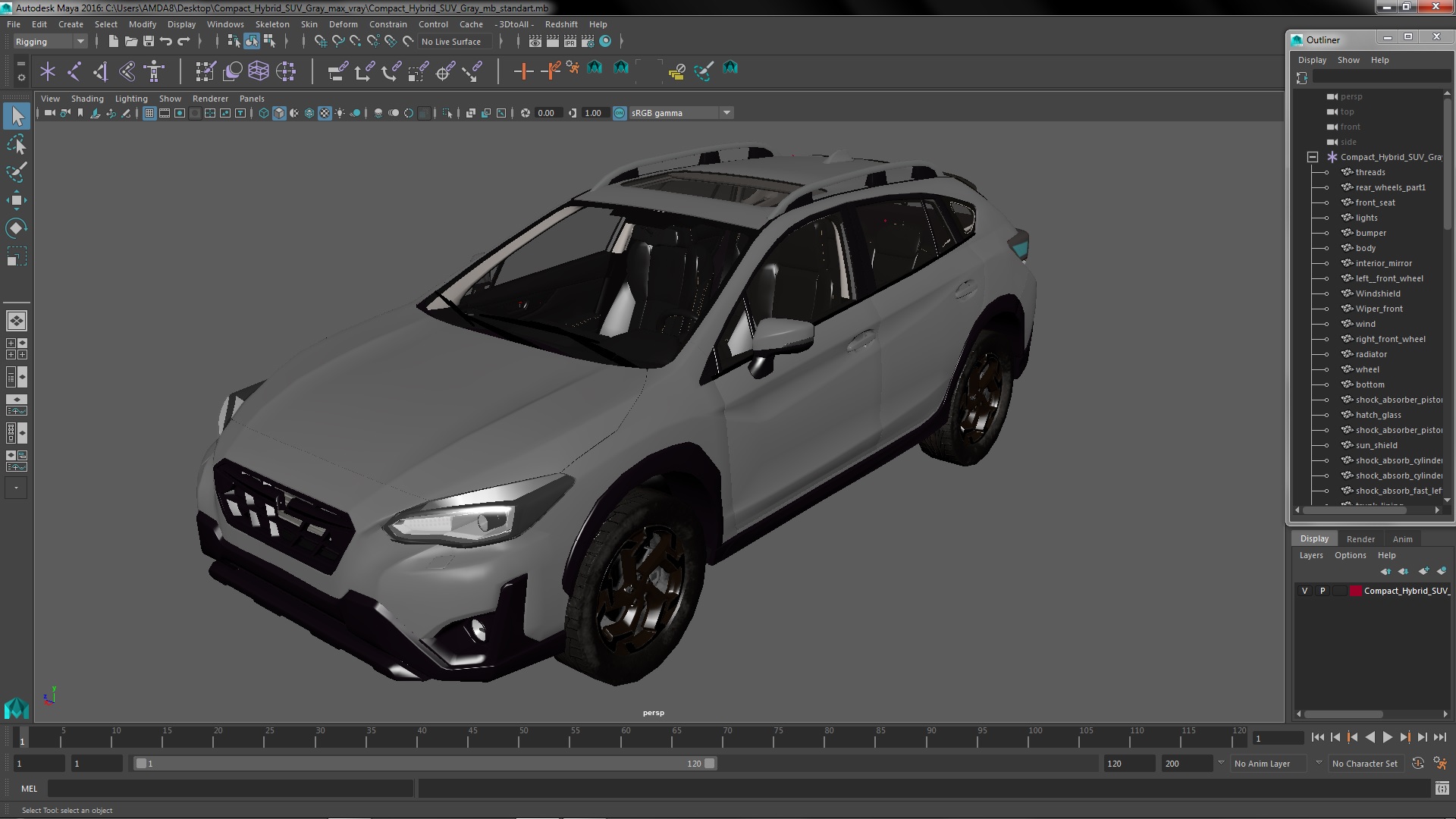 3D Compact Hybrid SUV Gray model