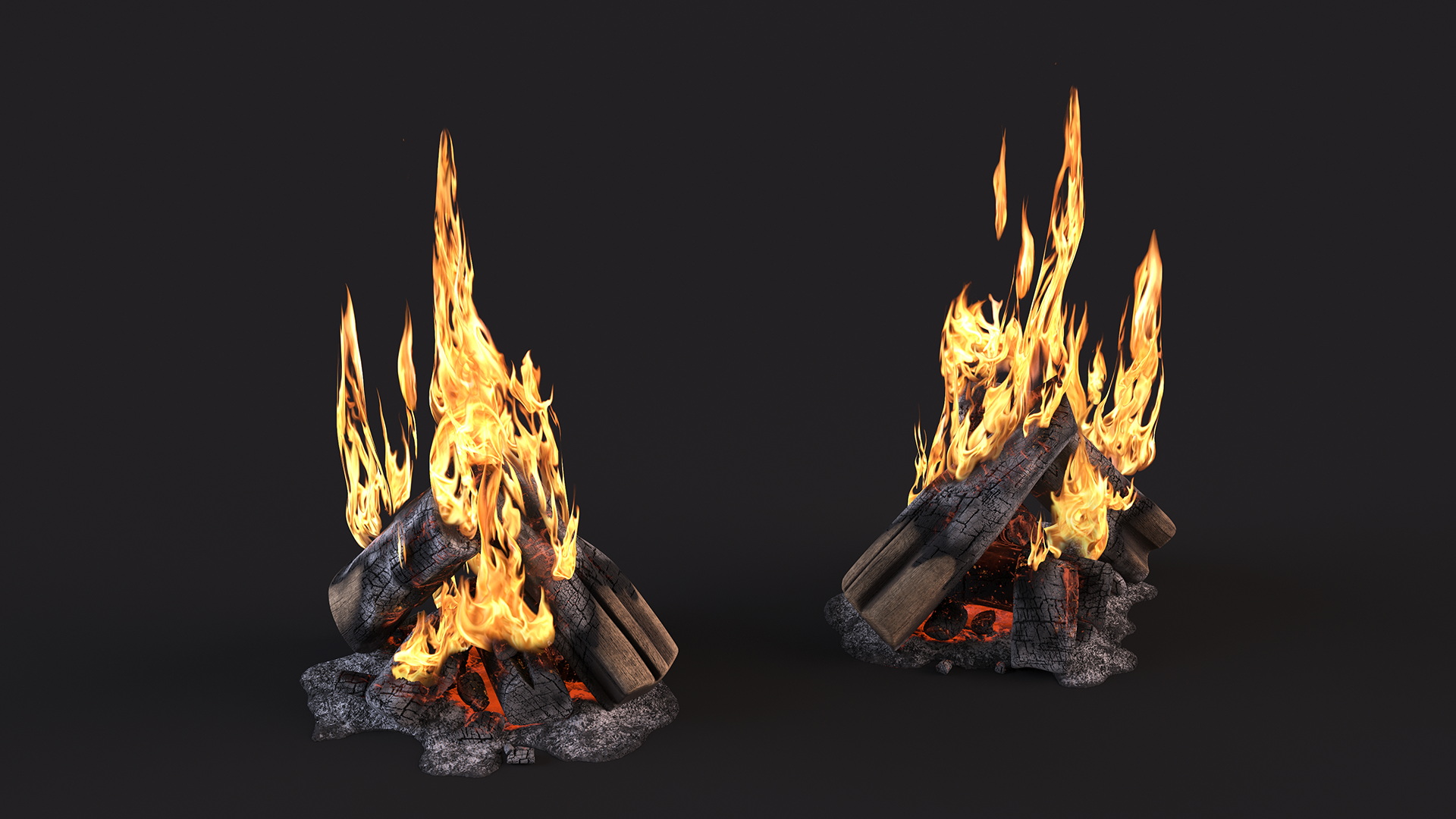 3D model Campfire with Flames