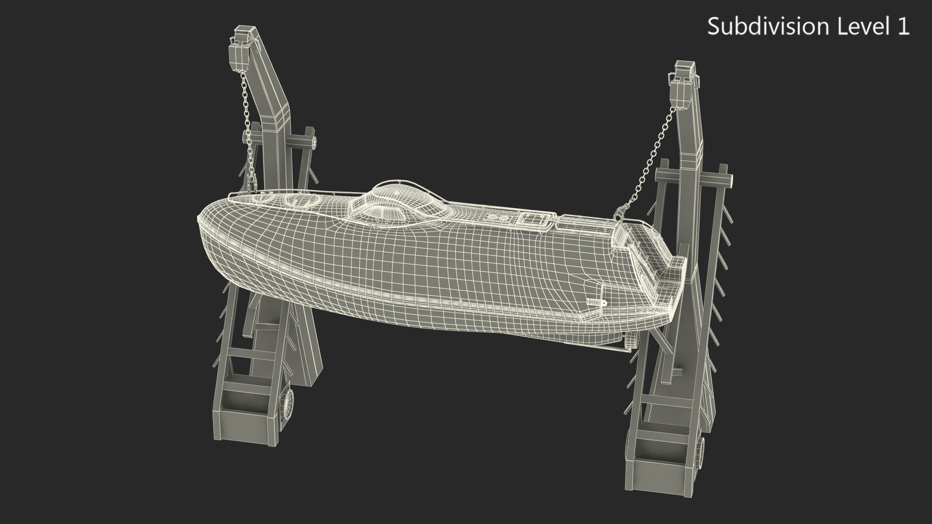 3D Rescue Boat Davit Crane model