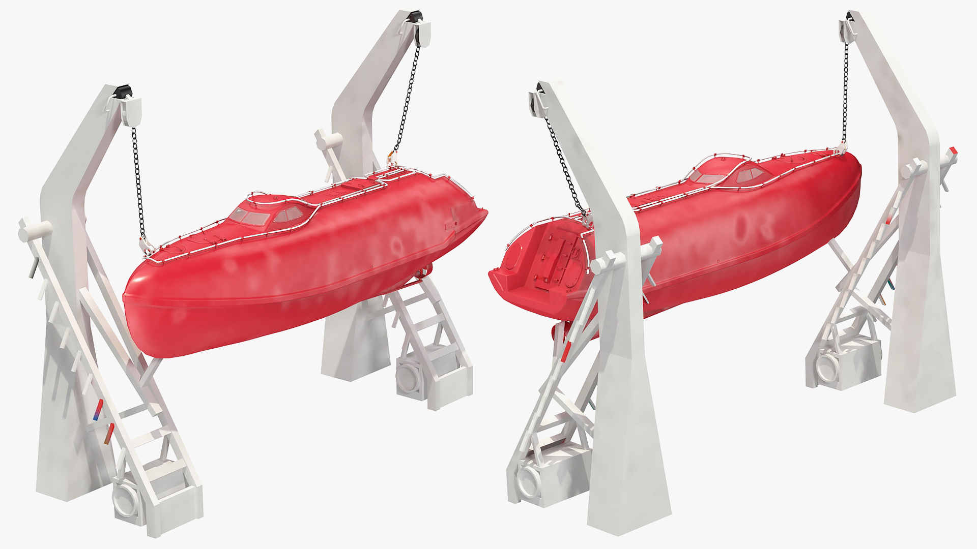 3D Rescue Boat Davit Crane model