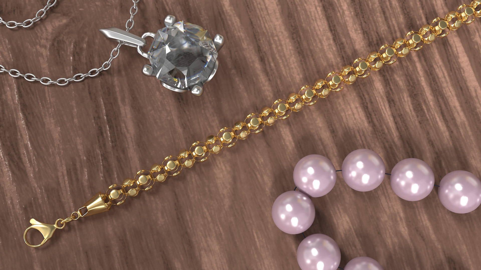 3D model Golden Popcorn Chain