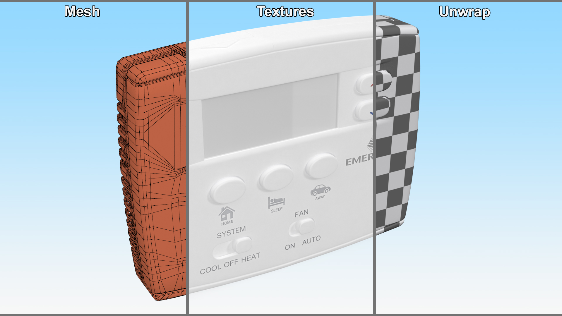 3D Emerson Programmable Heat Cool Thermostat