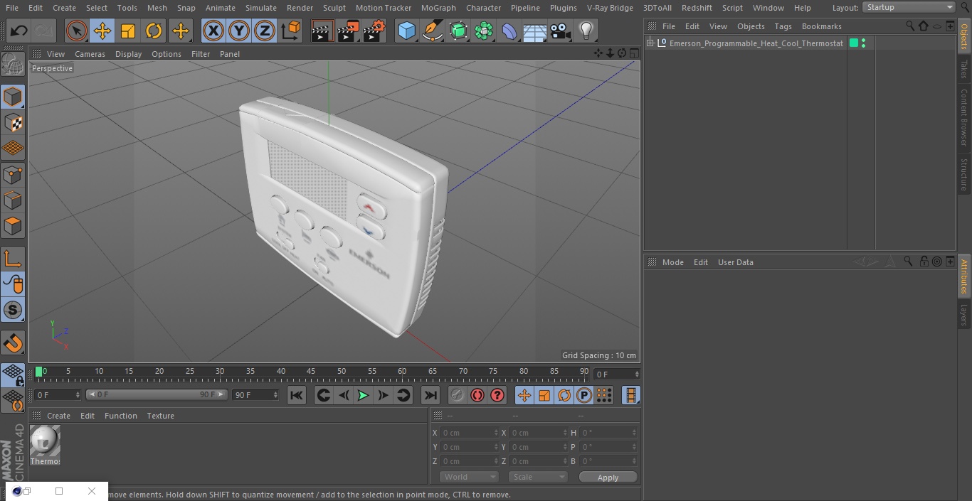 3D Emerson Programmable Heat Cool Thermostat