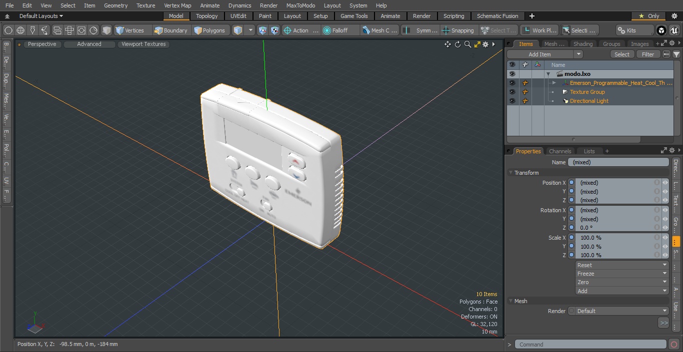 3D Emerson Programmable Heat Cool Thermostat