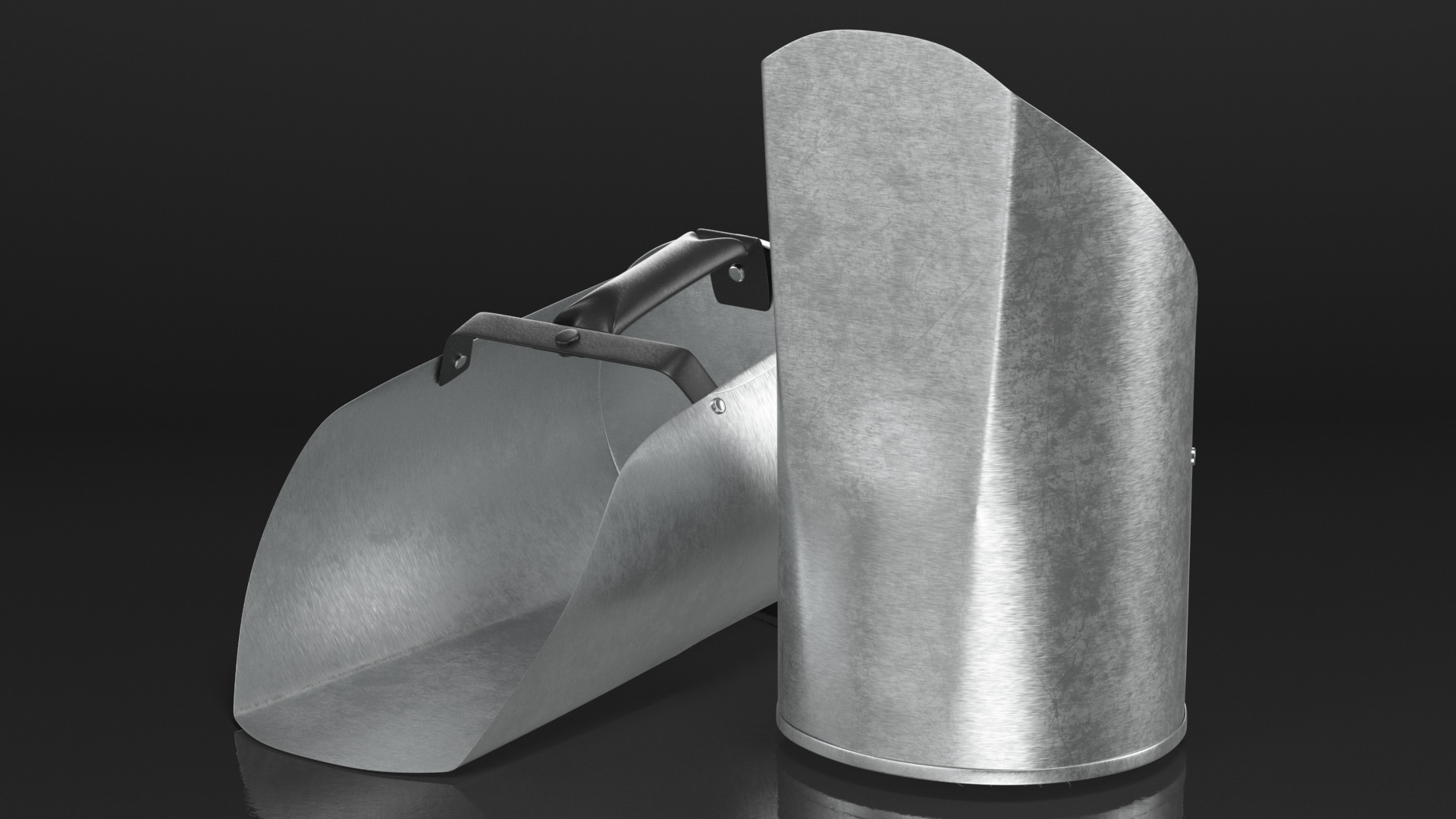 Galvanized Steel Feed Scoop 3D