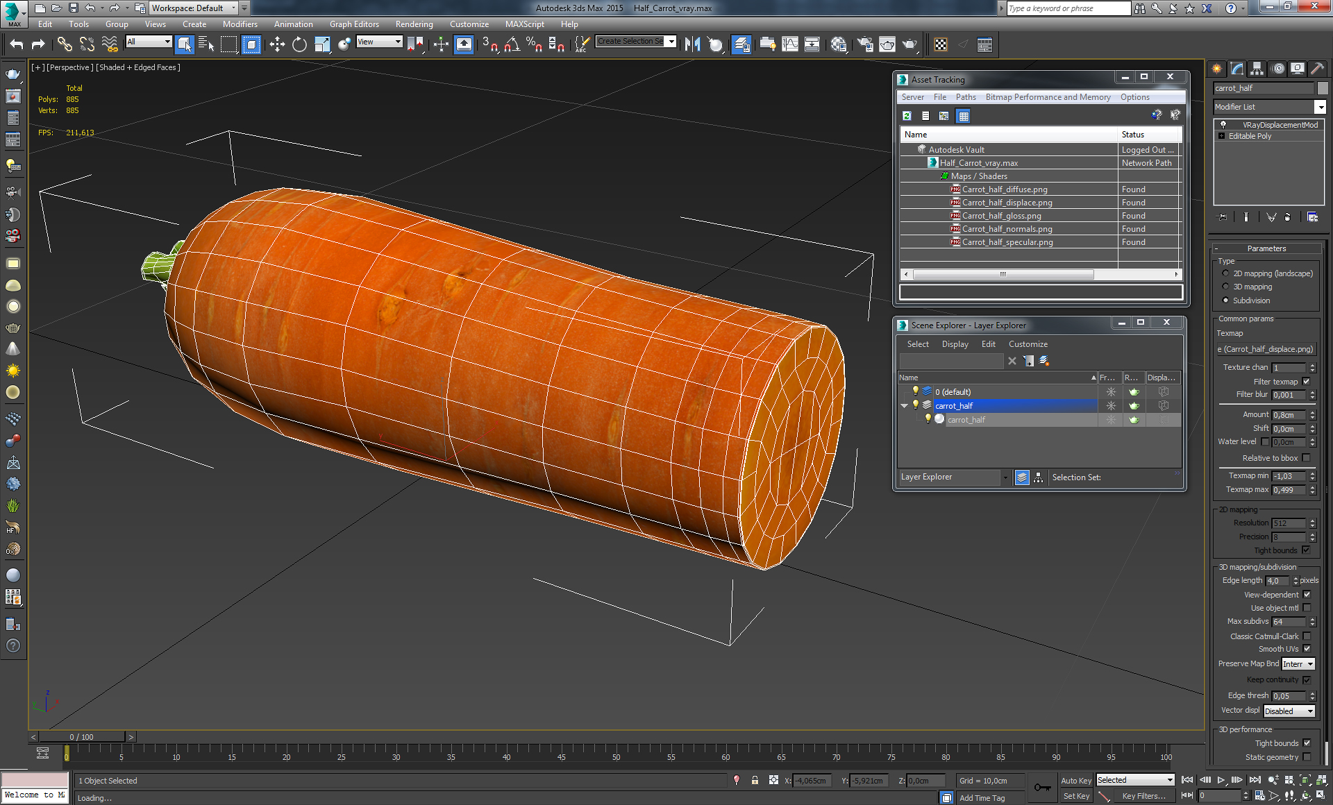 3D Half Carrot