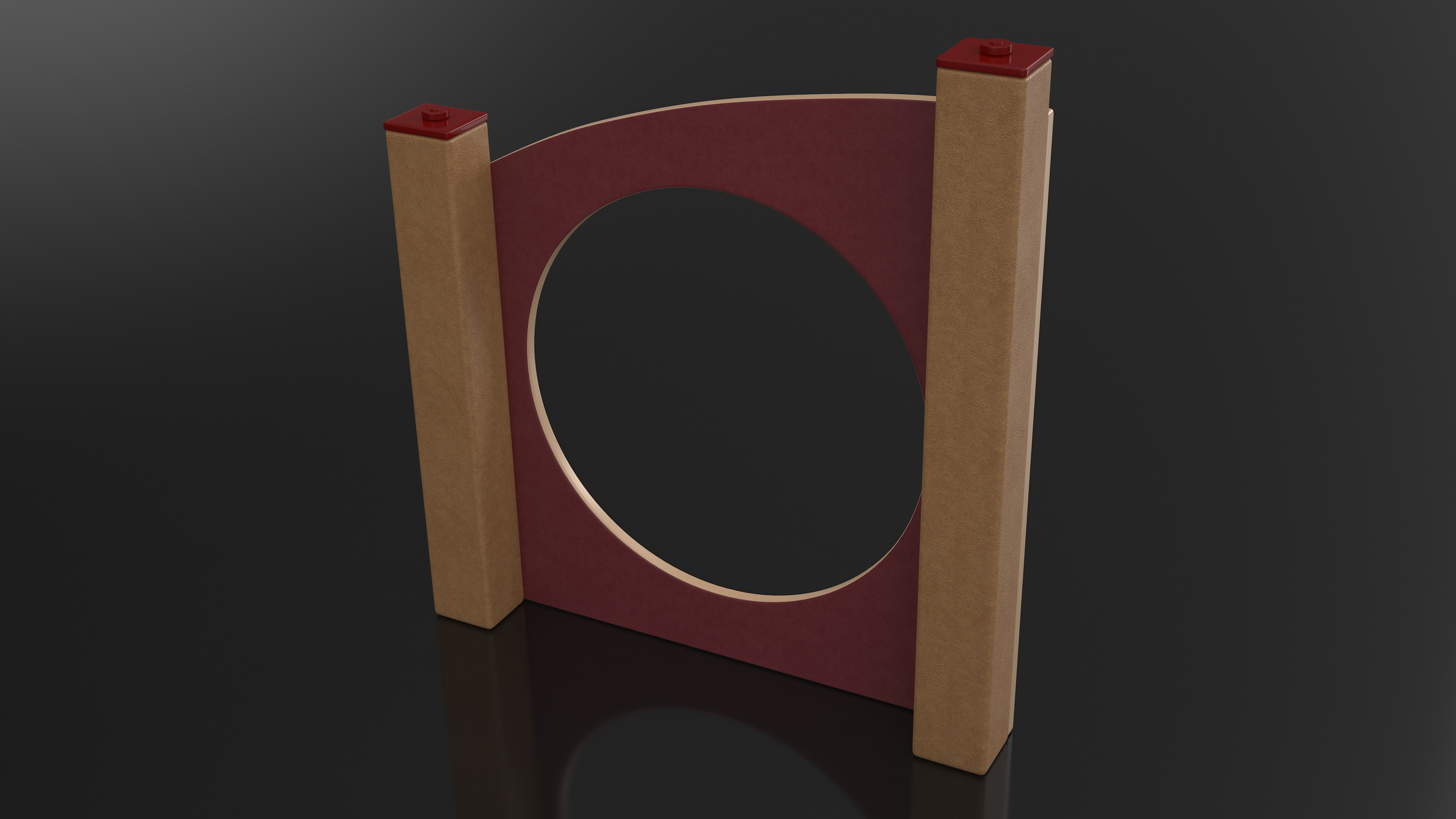 3D Dog Park Ring Standing Red