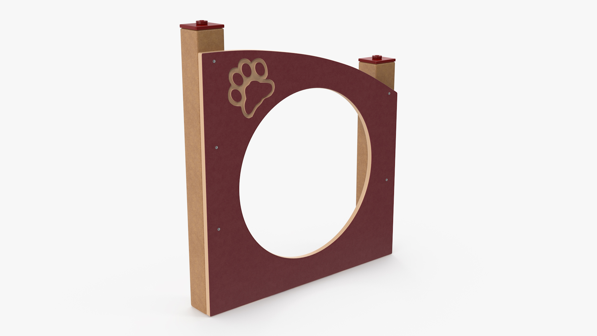 3D Dog Park Ring Standing Red