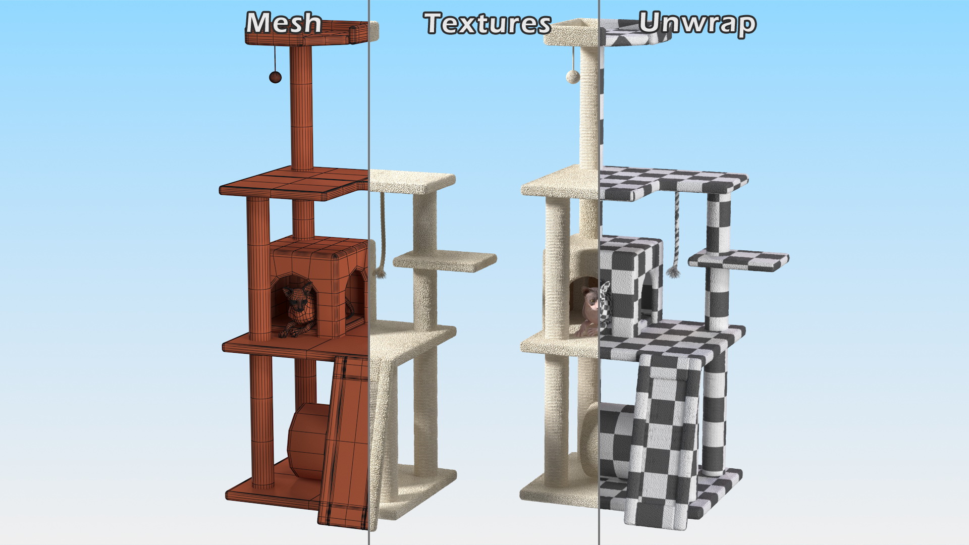 3D model Cat Tree 5-Level with Cat