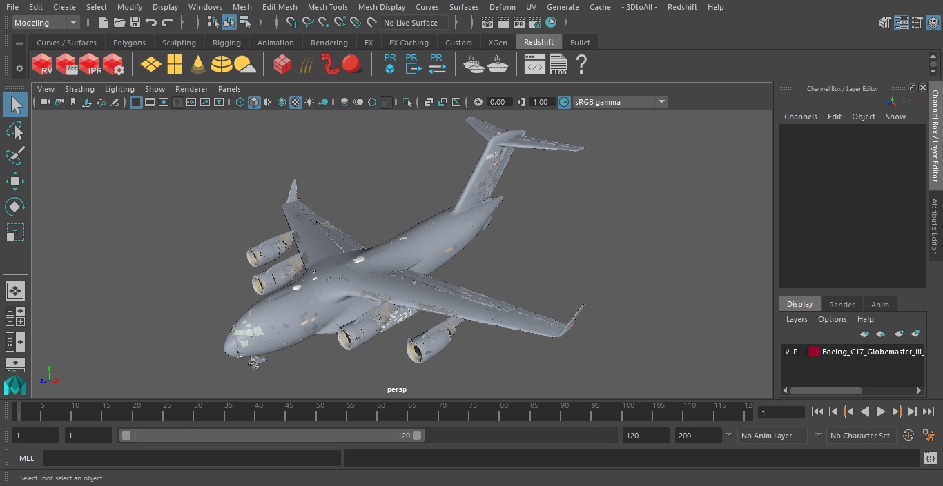 3D model Boeing C17 Globemaster III Large Military Transport Aircraft