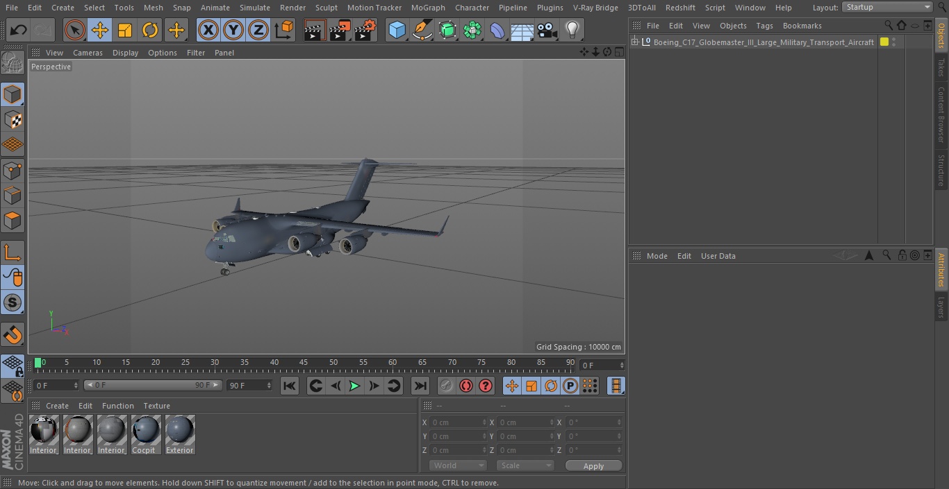 3D model Boeing C17 Globemaster III Large Military Transport Aircraft