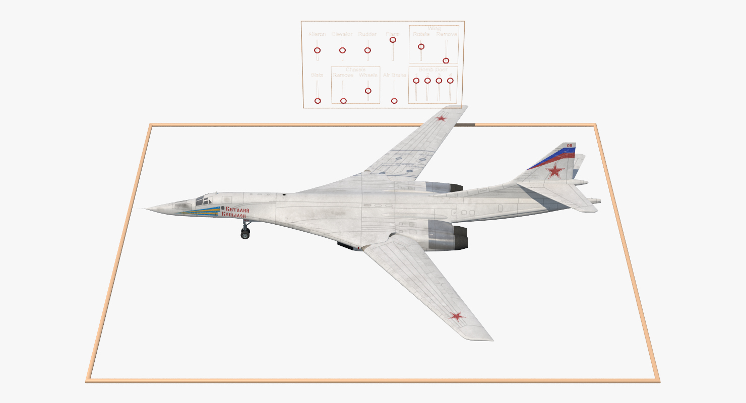 3D Strategic Bomber Tupolev Tu 160 Blackjack Rigged model