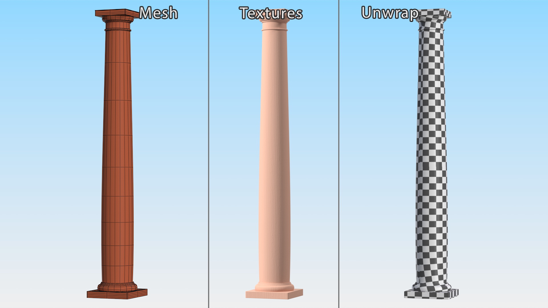 3D Smooth Sandstone Column model