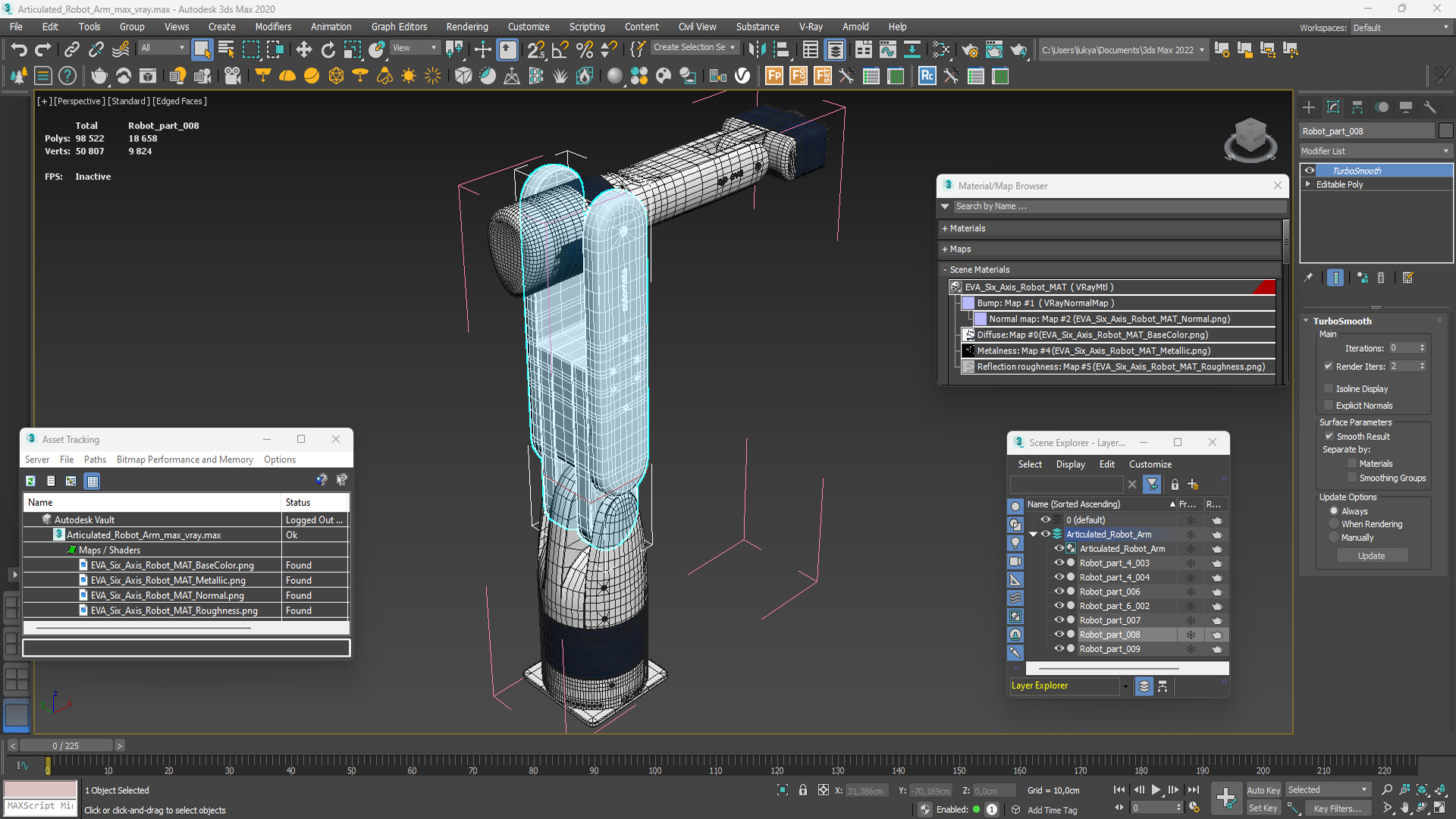 Automata EVA Articulated Robot Arm 3D model