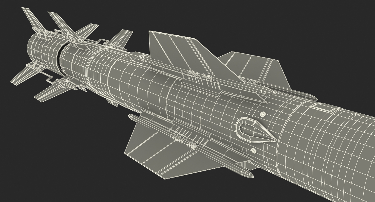 3D MK 141 Launching System RGM With Harpoon Anti Ship Missile model