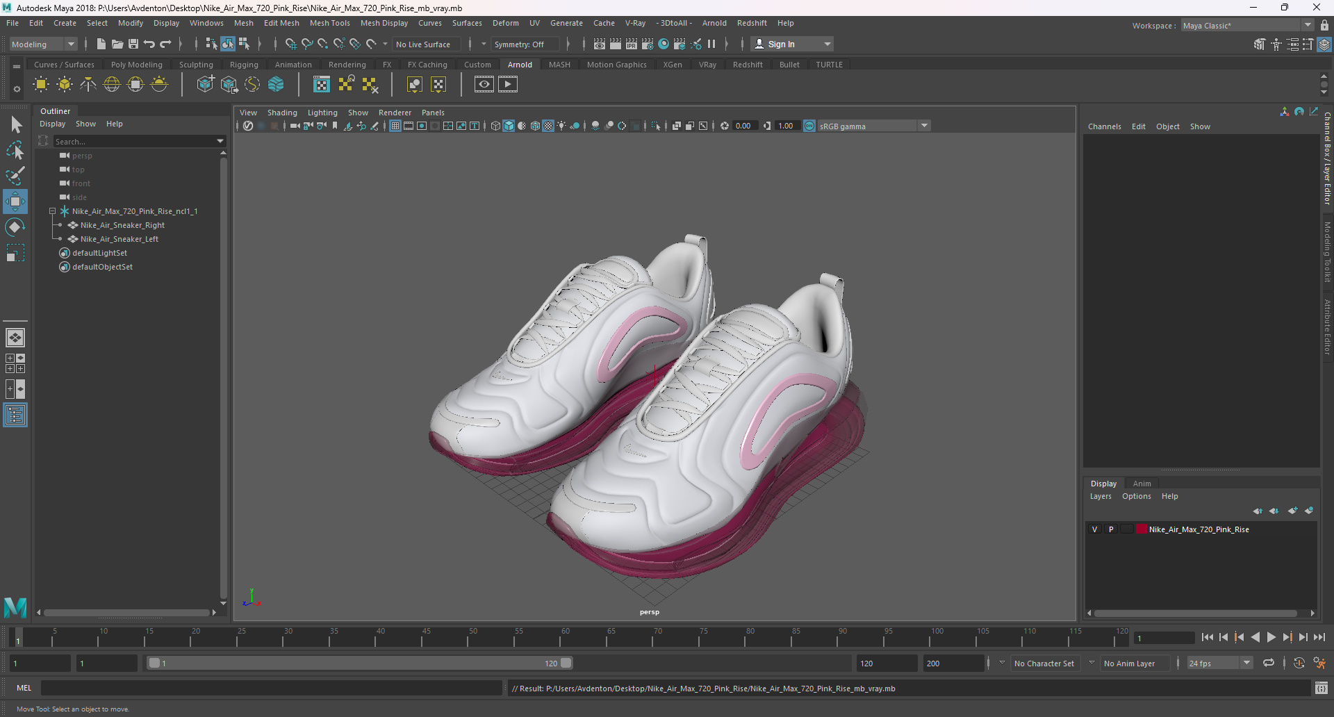 3D Nike Air Max 720 Pink Rise