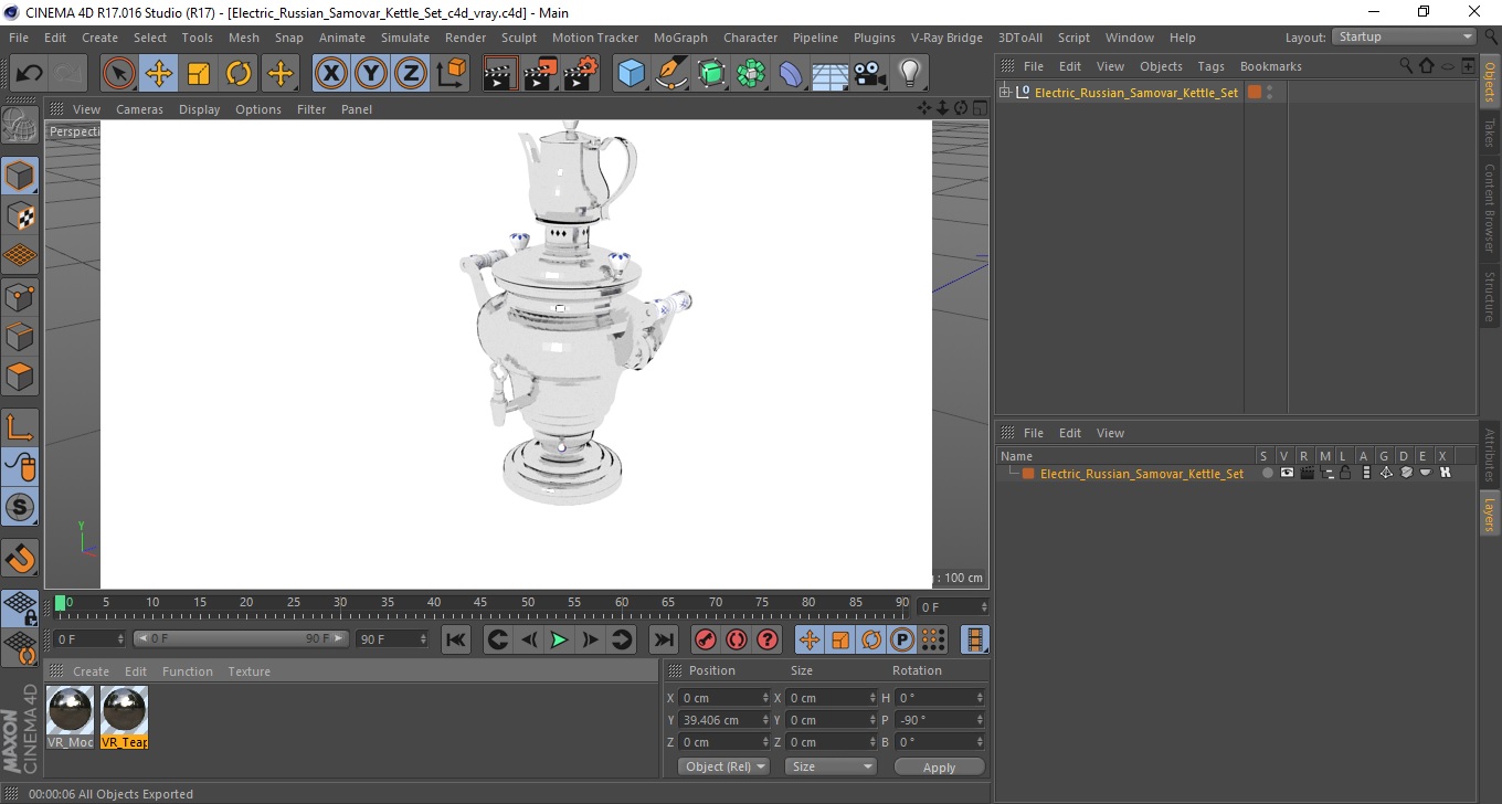 3D model Electric Russian Samovar Kettle Set