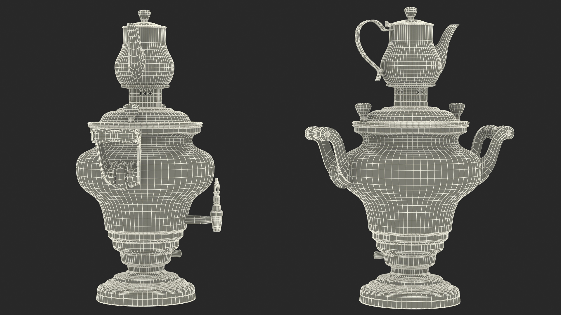 3D model Electric Russian Samovar Kettle Set