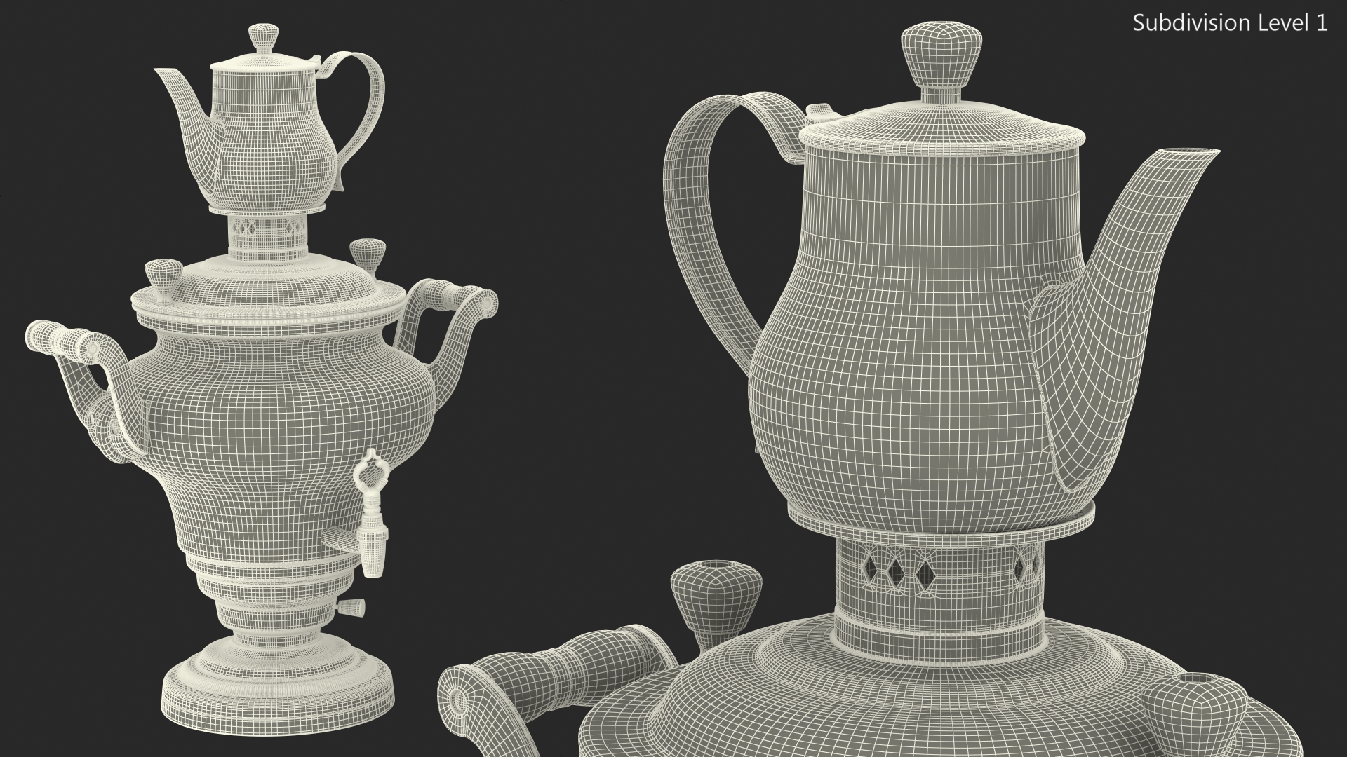 3D model Electric Russian Samovar Kettle Set