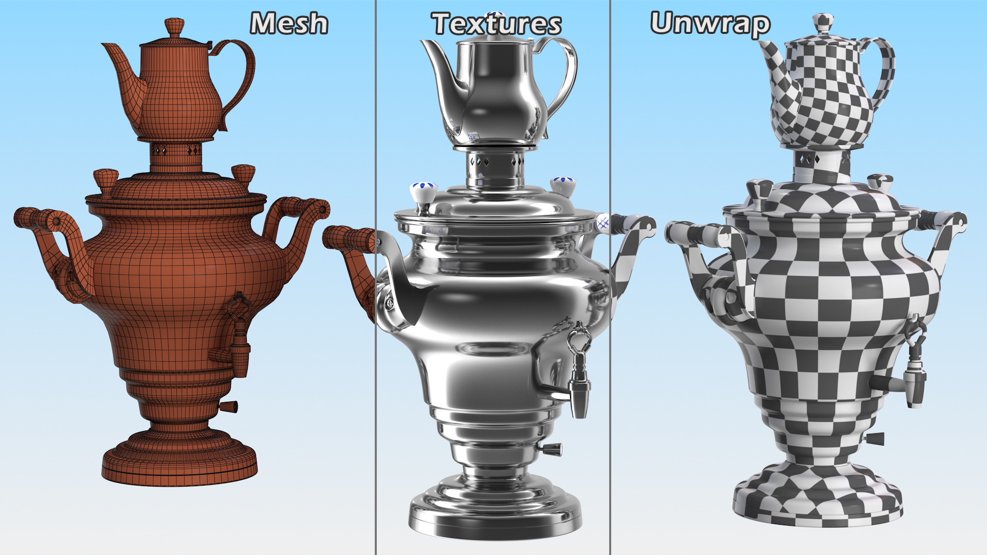 3D model Electric Russian Samovar Kettle Set