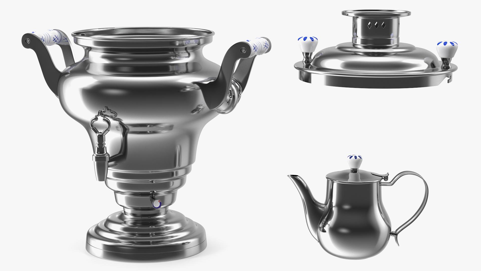 3D model Electric Russian Samovar Kettle Set