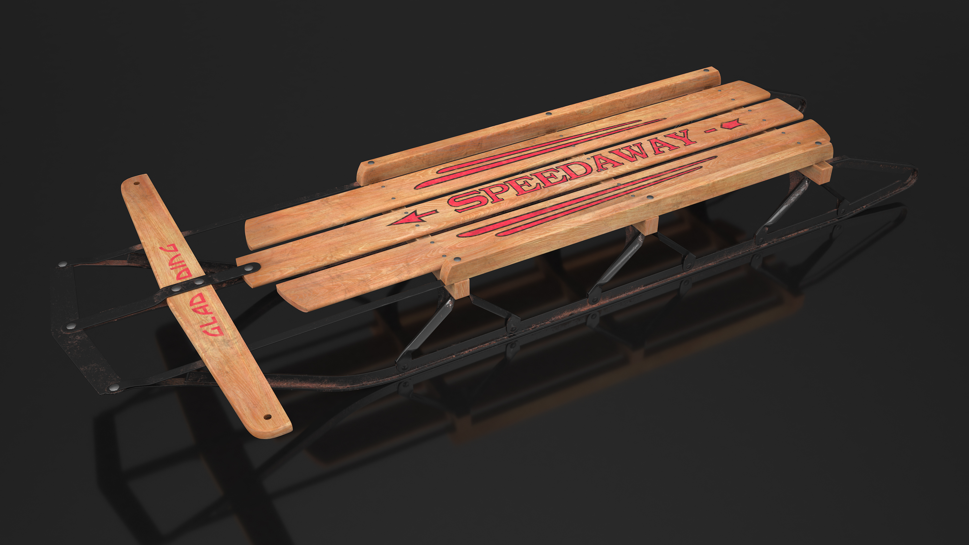 Vintage Snow Sled 3D