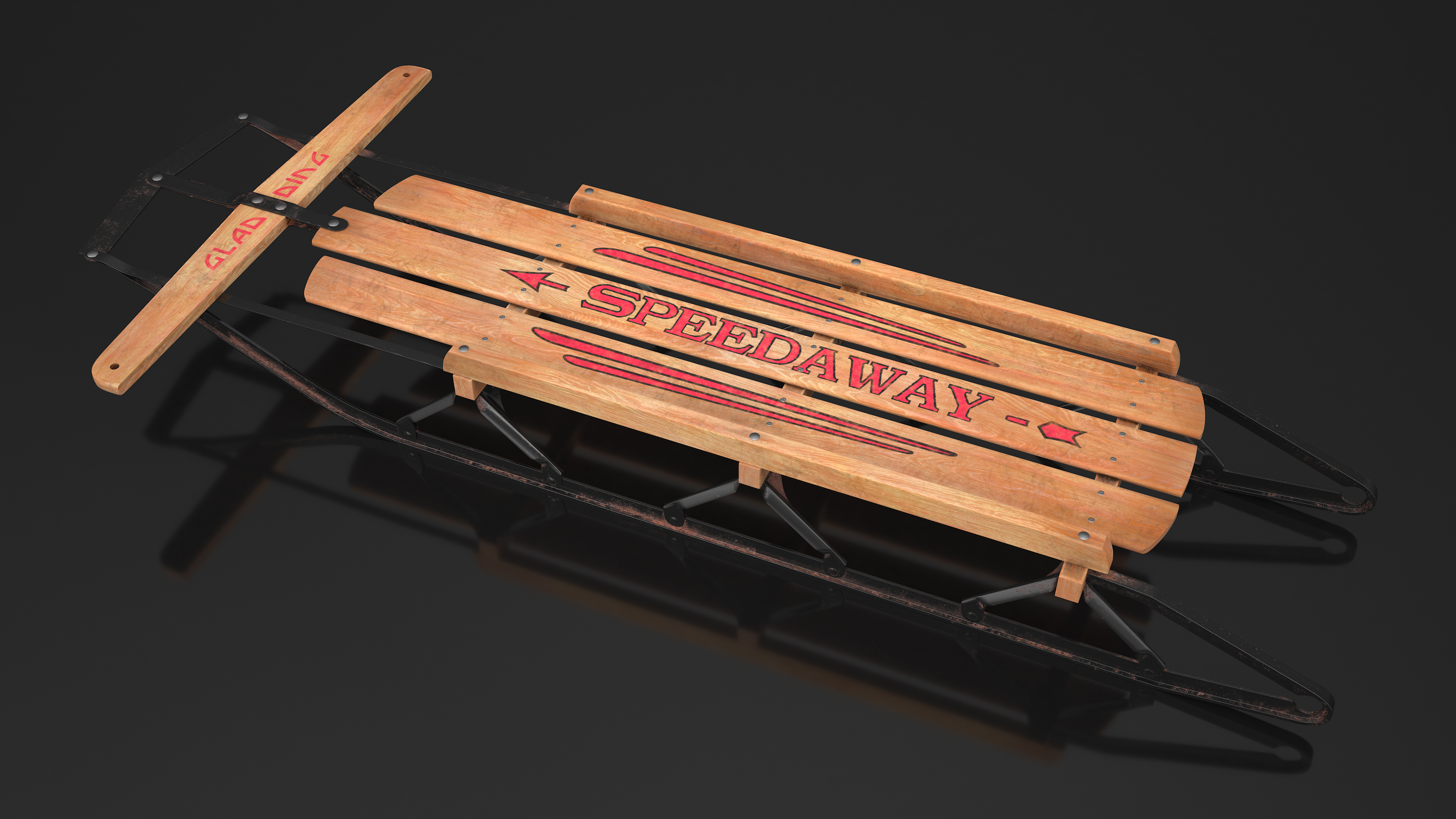 Vintage Snow Sled 3D