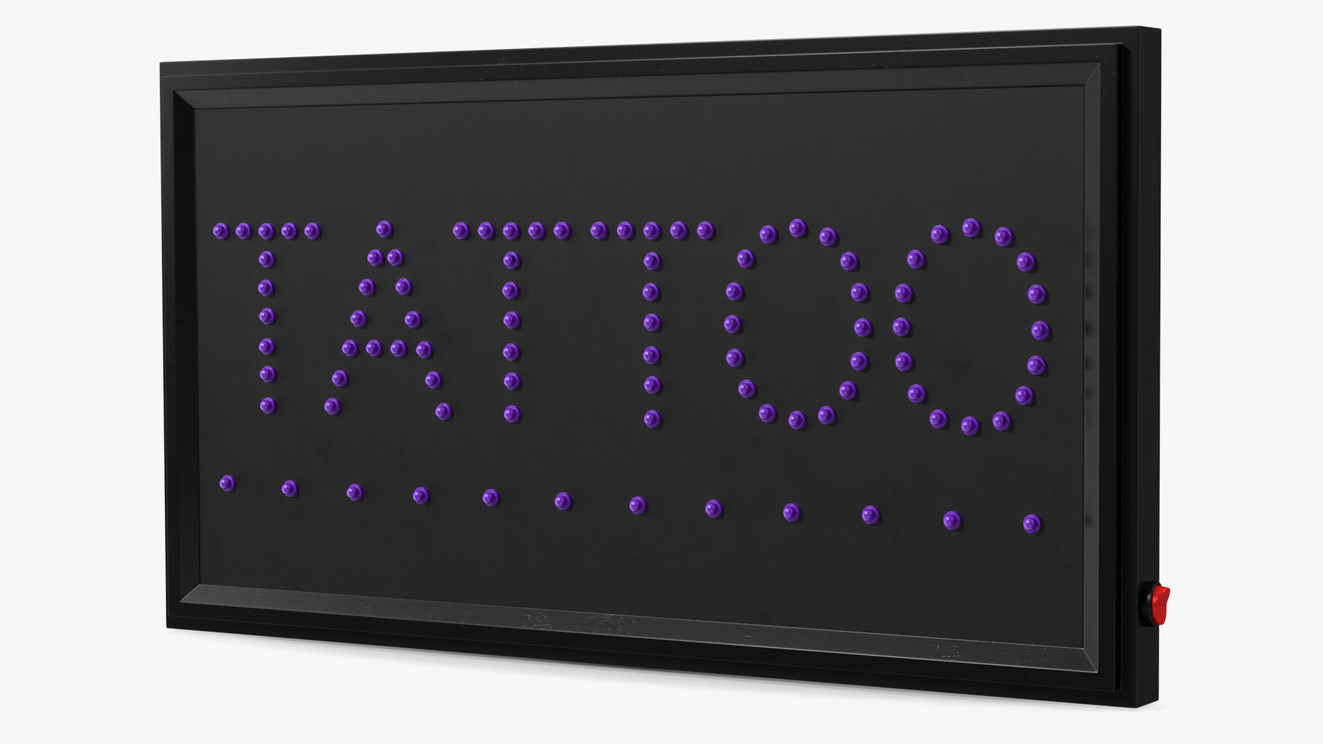 3D model Tattoo Purple LED Neon Light Sign for Business OFF