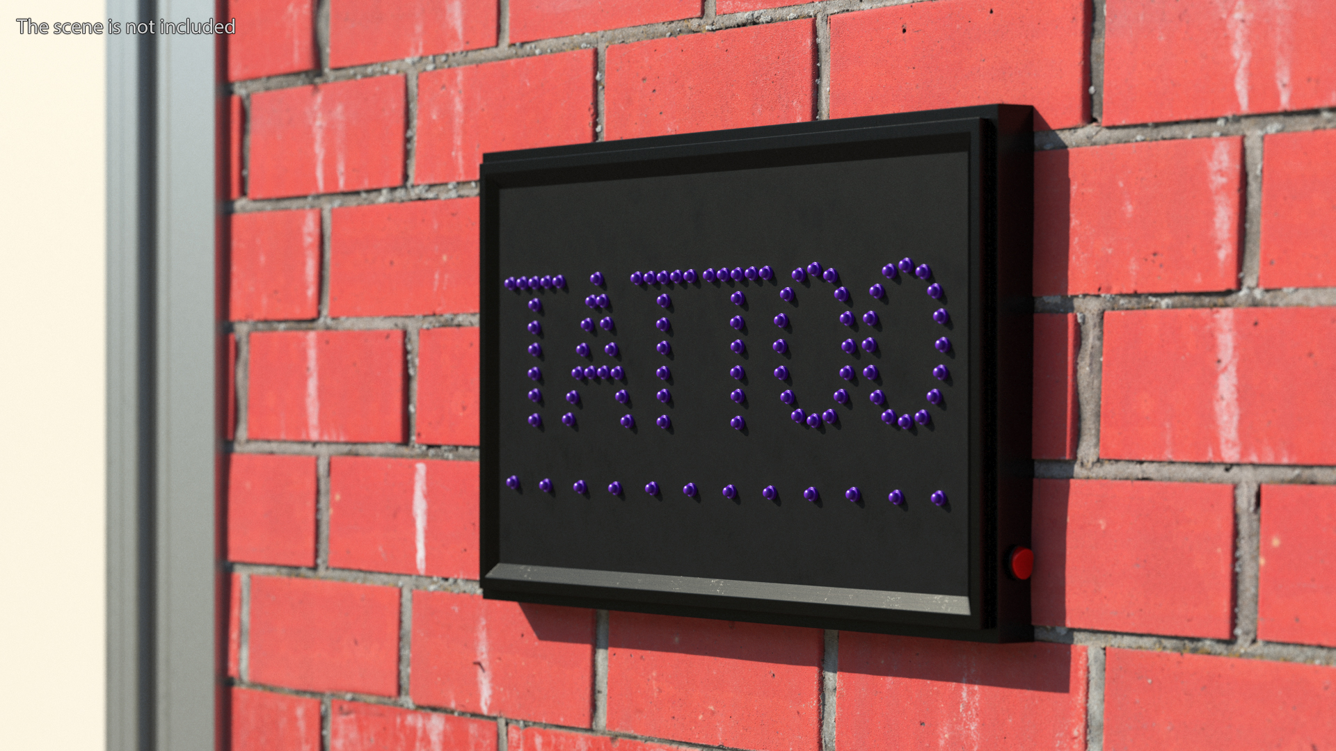 3D model Tattoo Purple LED Neon Light Sign for Business OFF