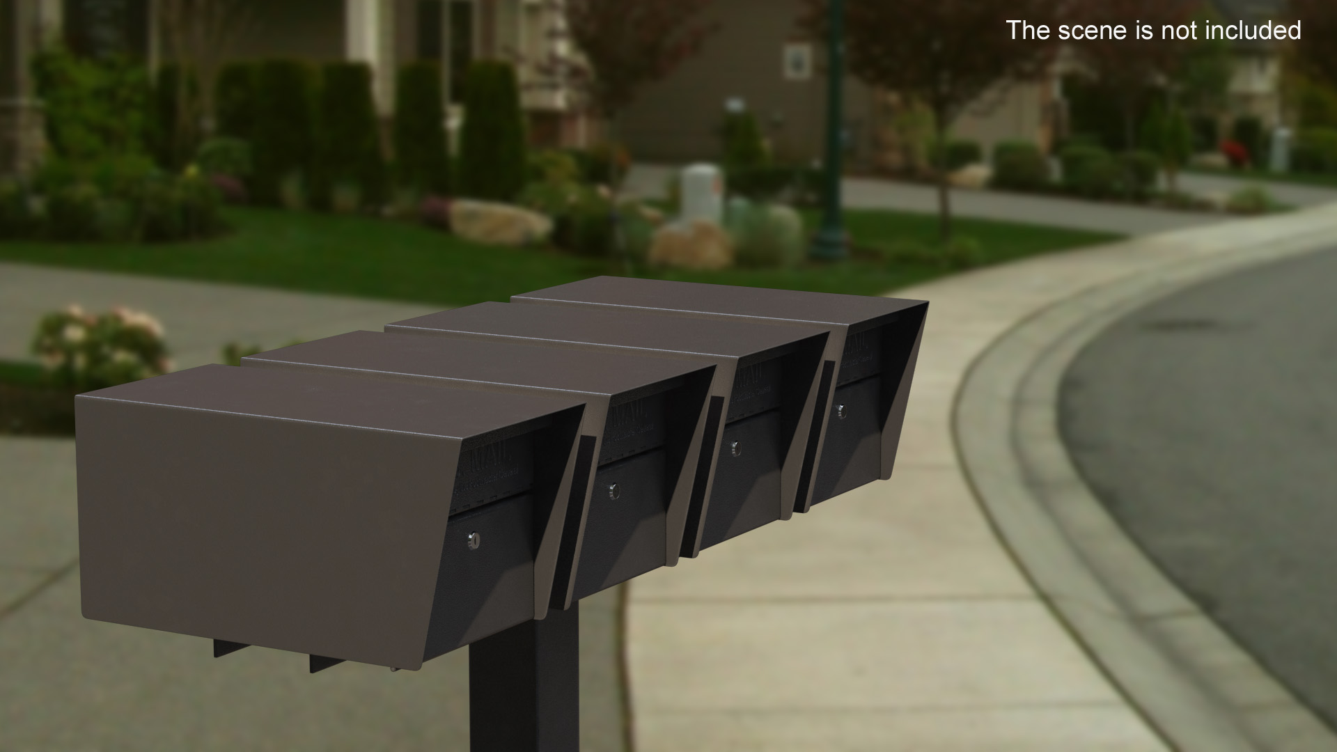 3D model Mailbox Complete Quad Mount Cluster