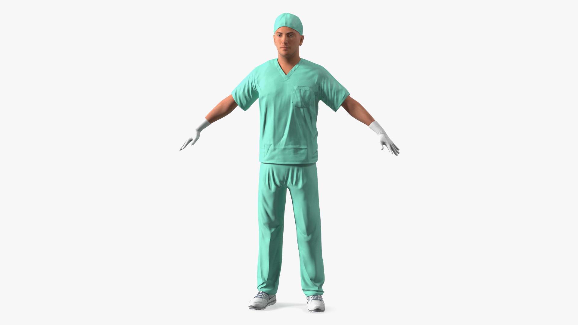 3D Male Doctor wearing Gloves