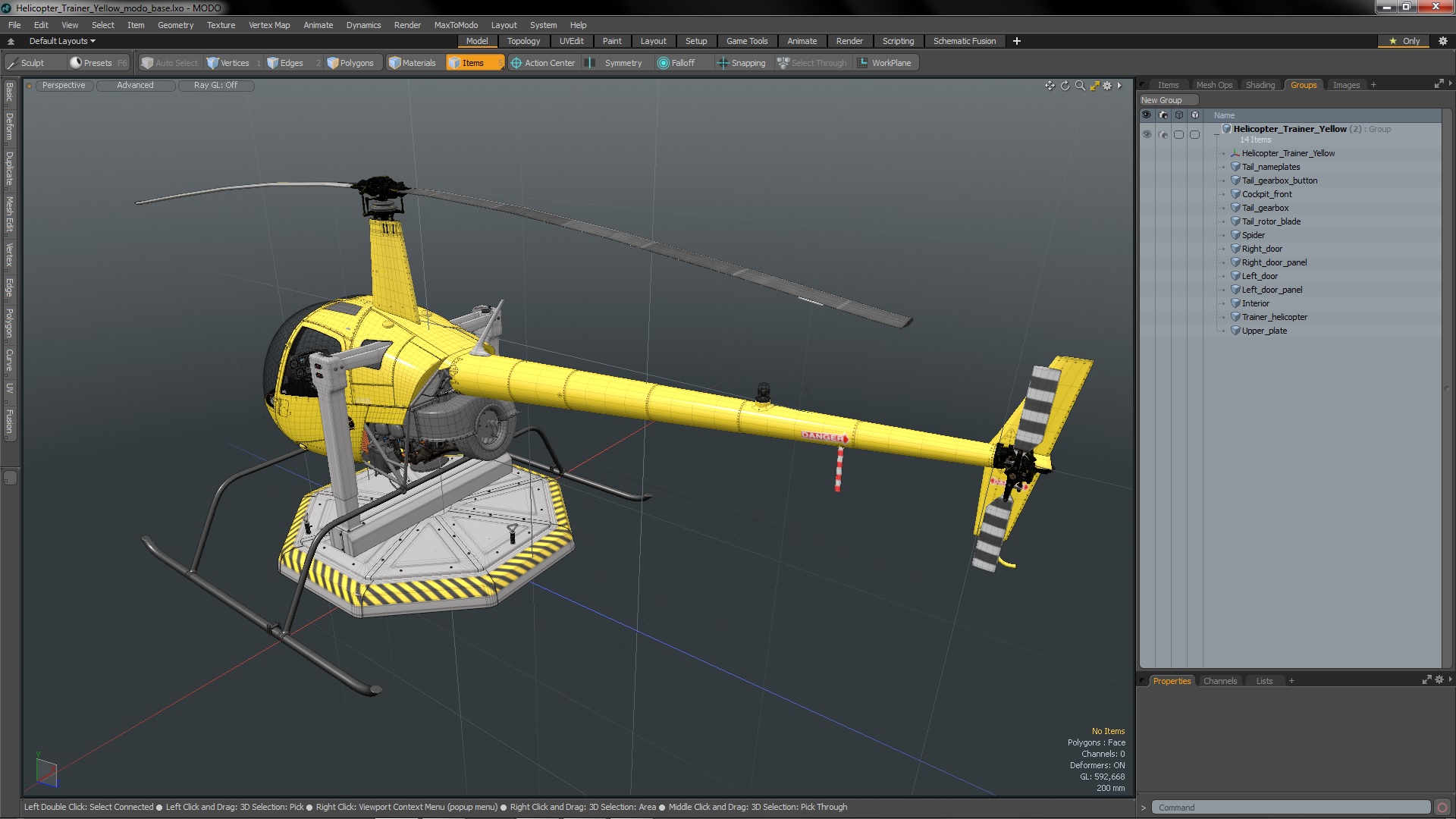 3D model Helicopter Trainer Yellow