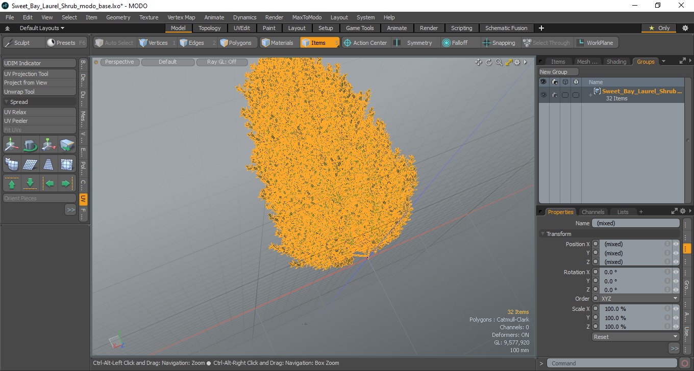 Sweet Bay Laurel Shrub 3D