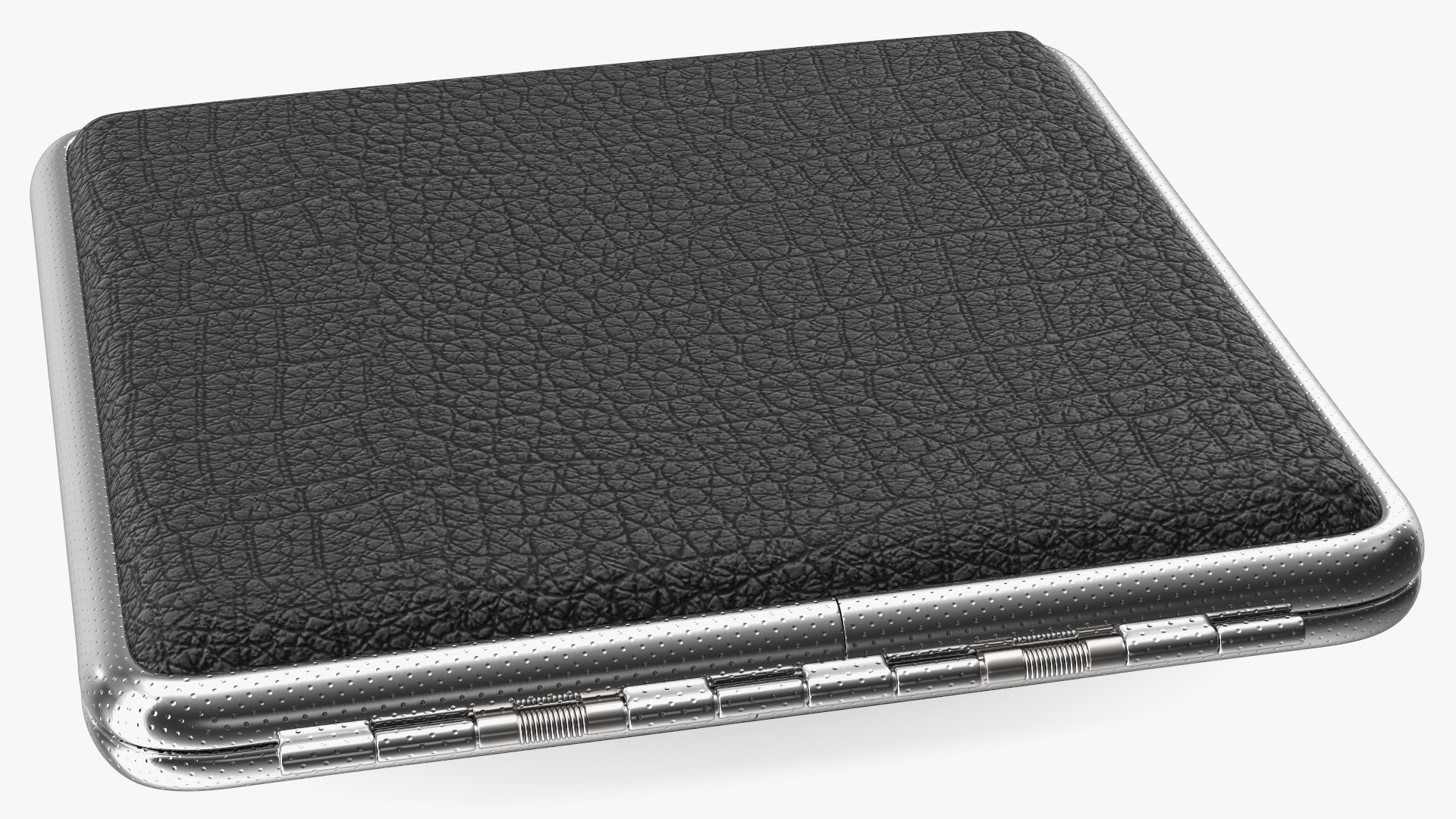 Metal Cigarette Case Silver and Black 3D