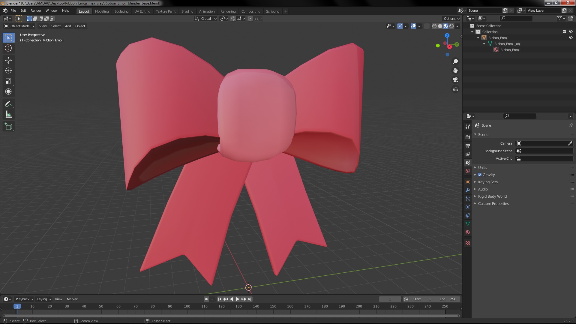 Ribbon Emoji 3D