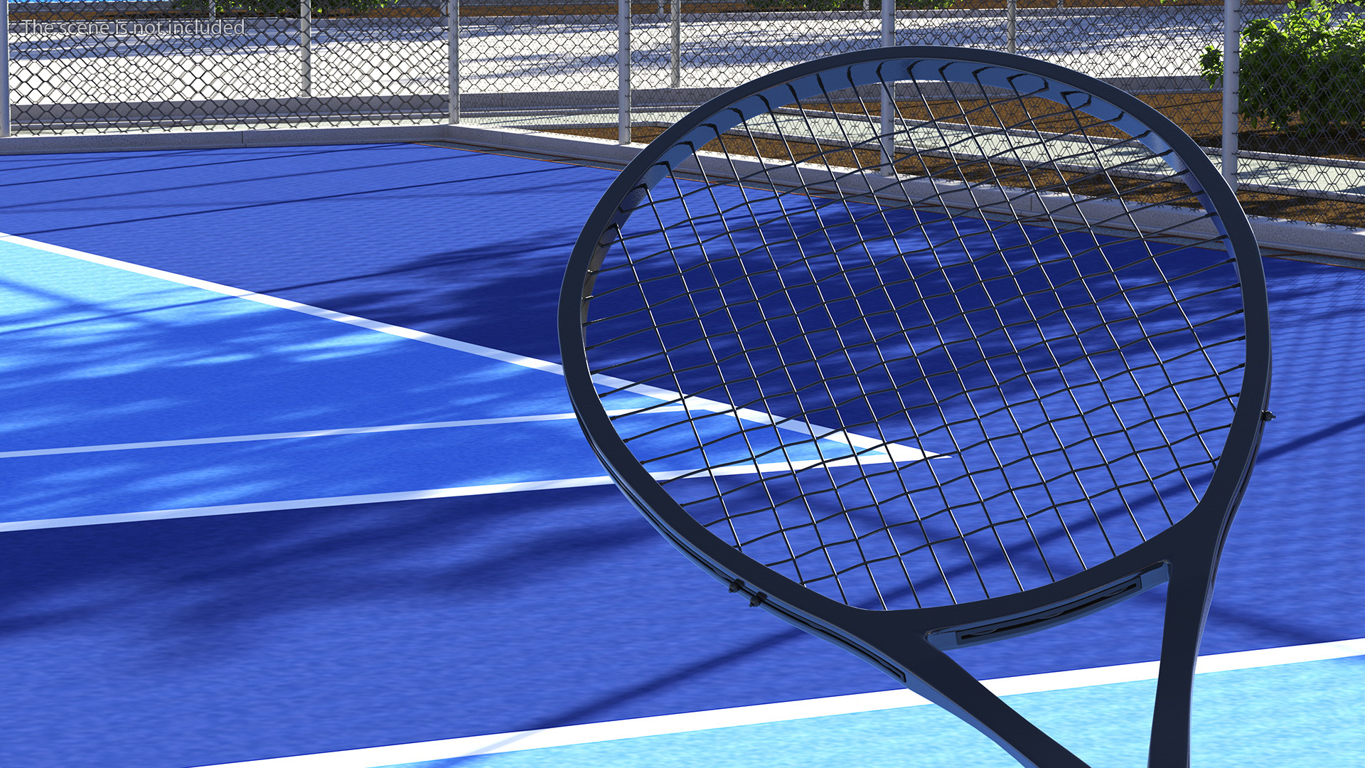 Black Tennis Racket 3D model