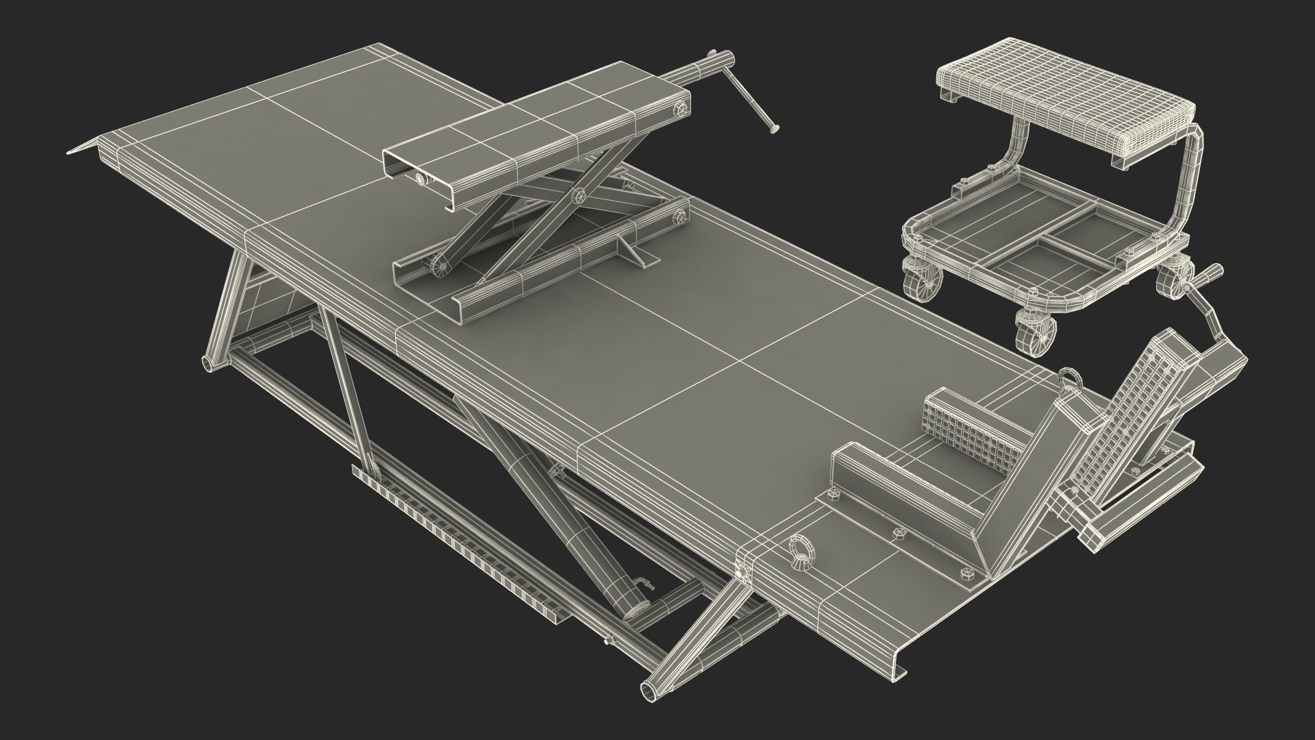 Motorcycle Lift Adapter Kit Rigged 3D model