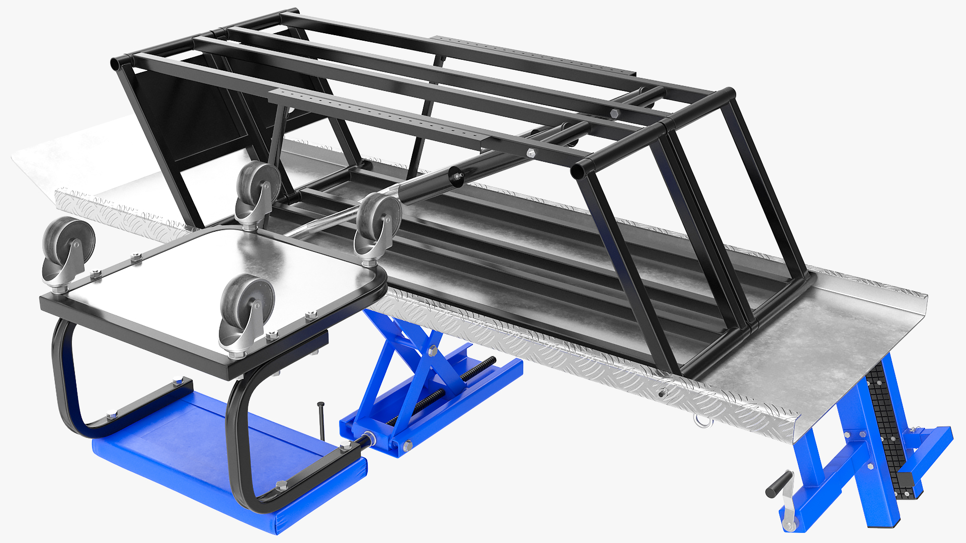 Motorcycle Lift Adapter Kit Rigged 3D model