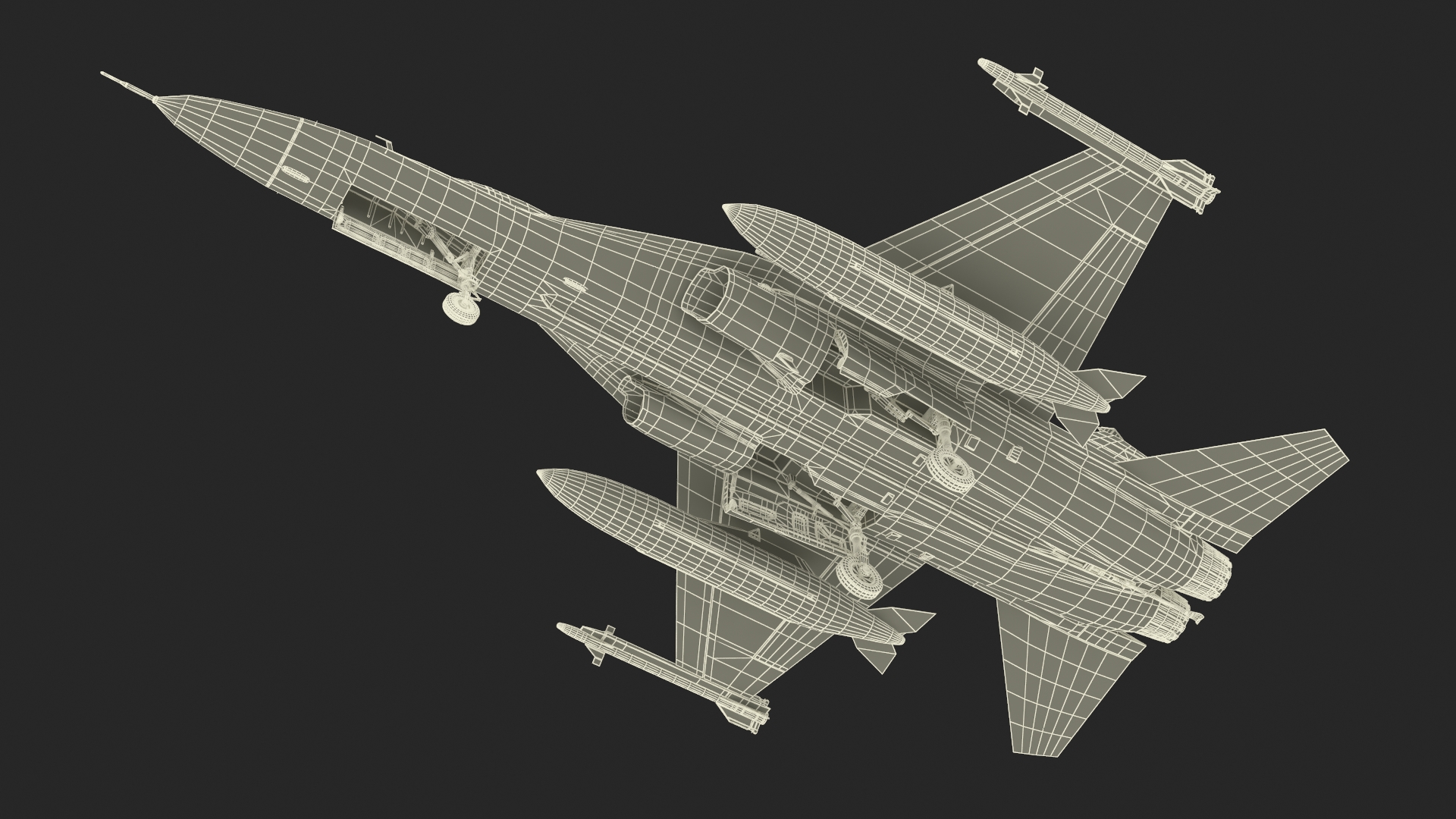 3D model Fighting Jet AIDC F-CK-1 Ching-Kuo Simplified