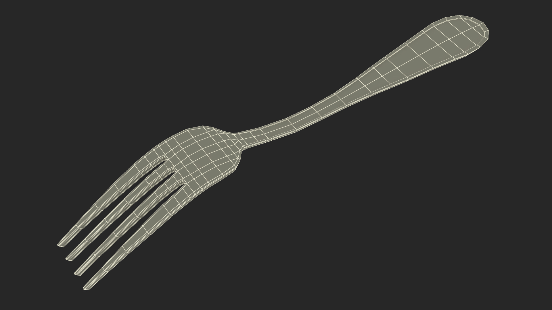 3D Golden Fork