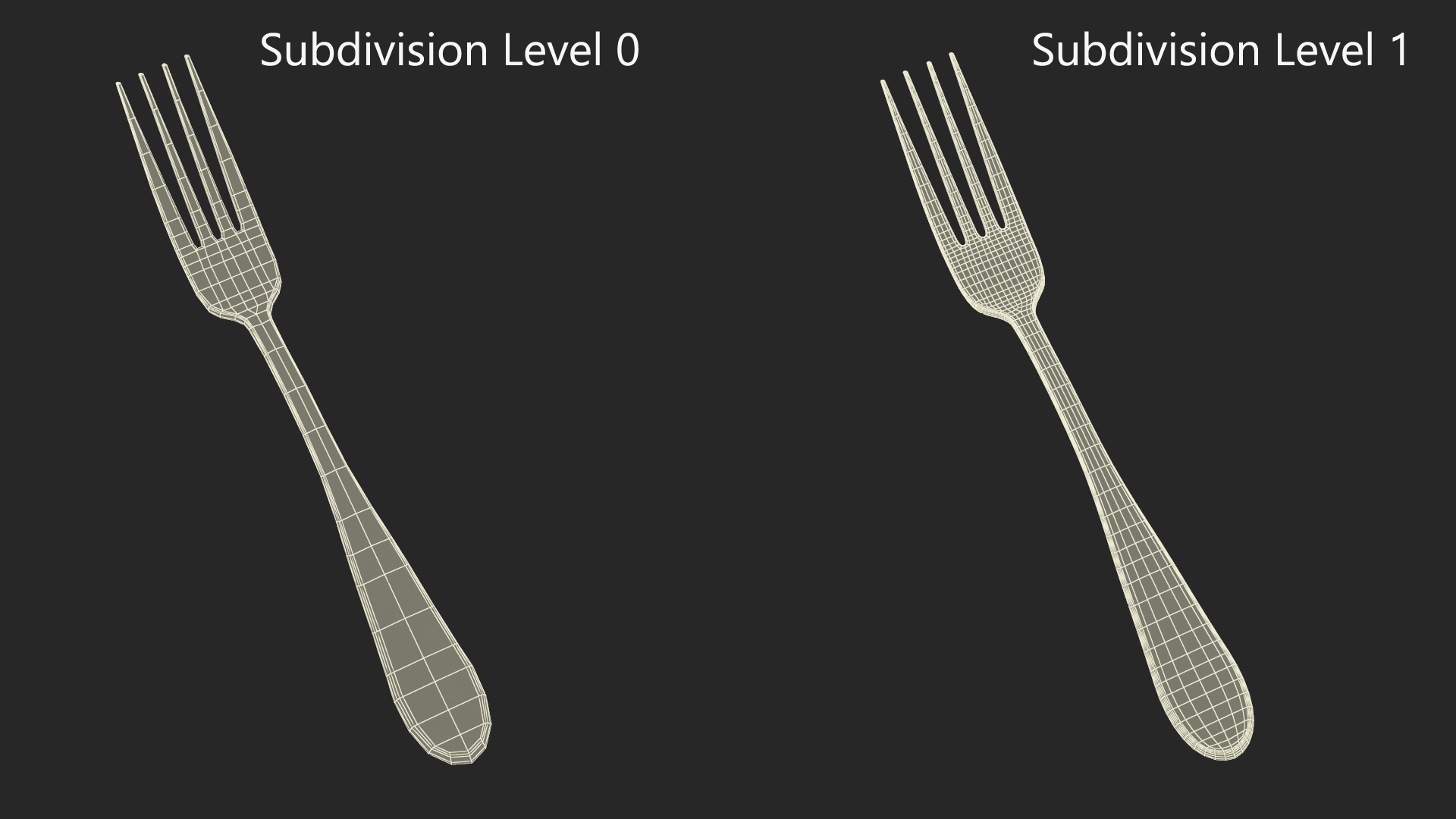 3D Golden Fork