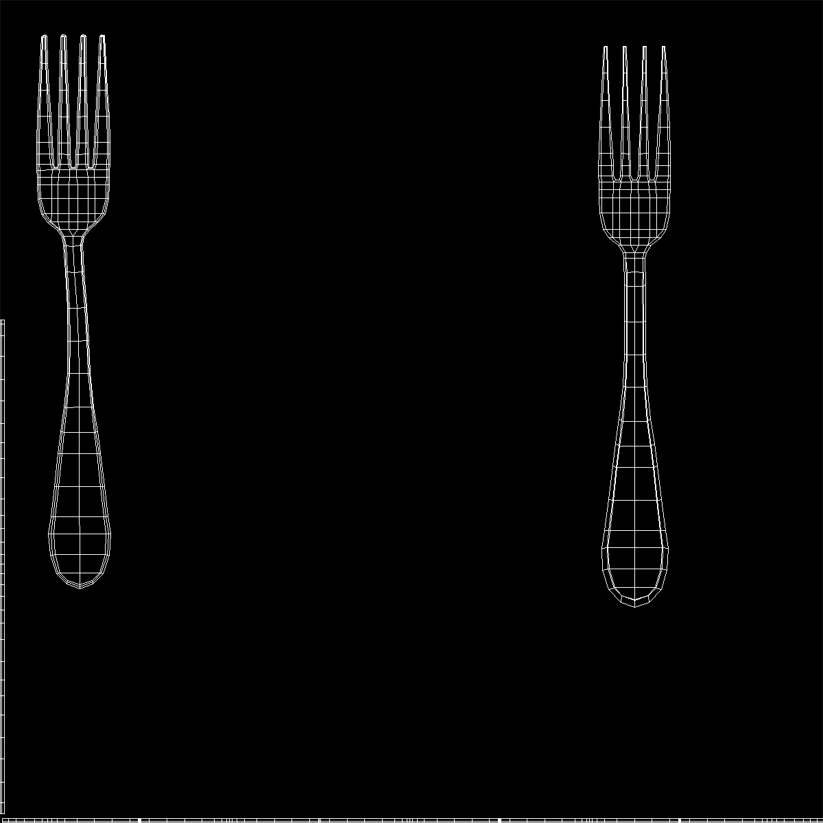 3D Golden Fork