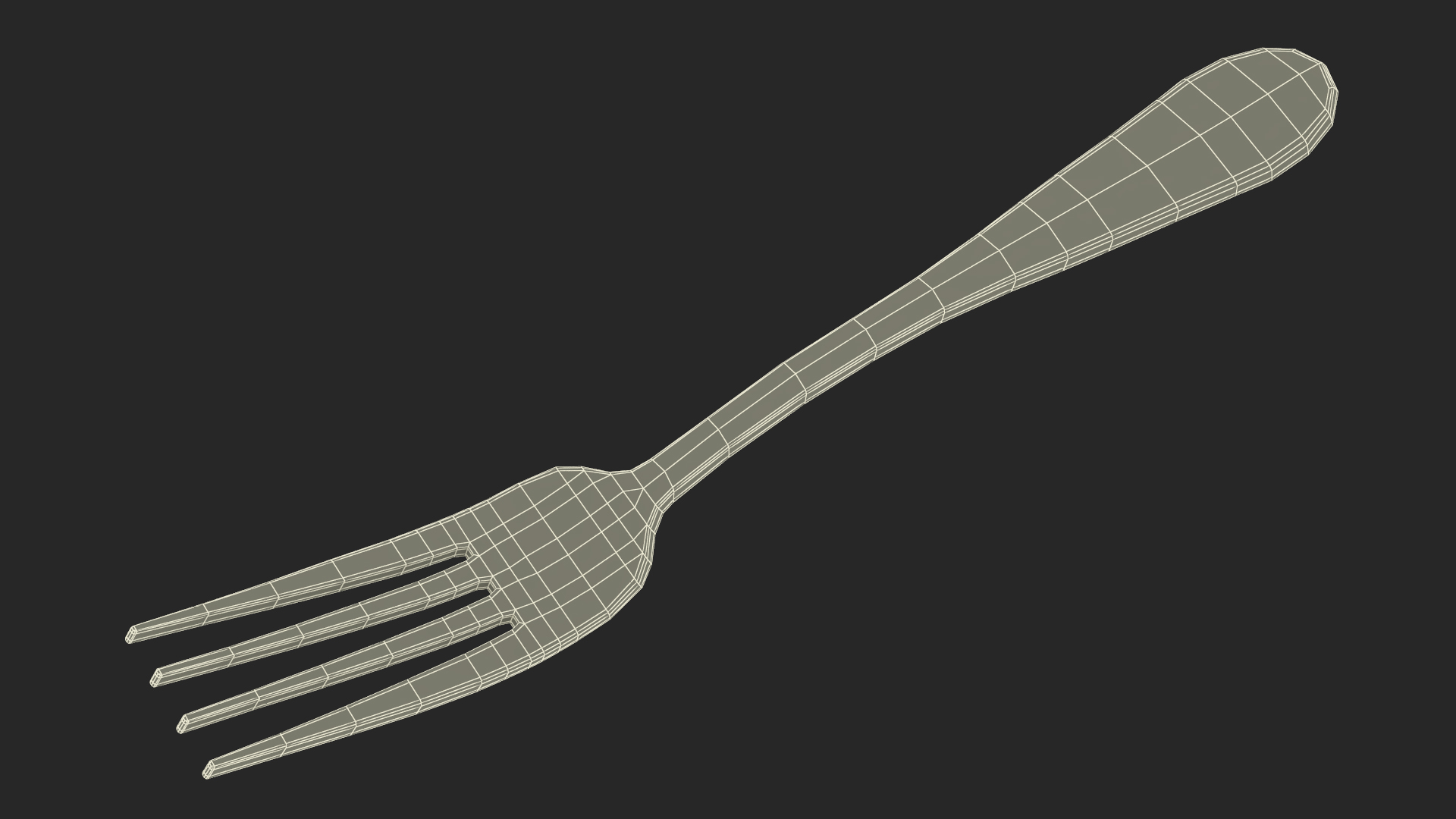 3D Golden Fork