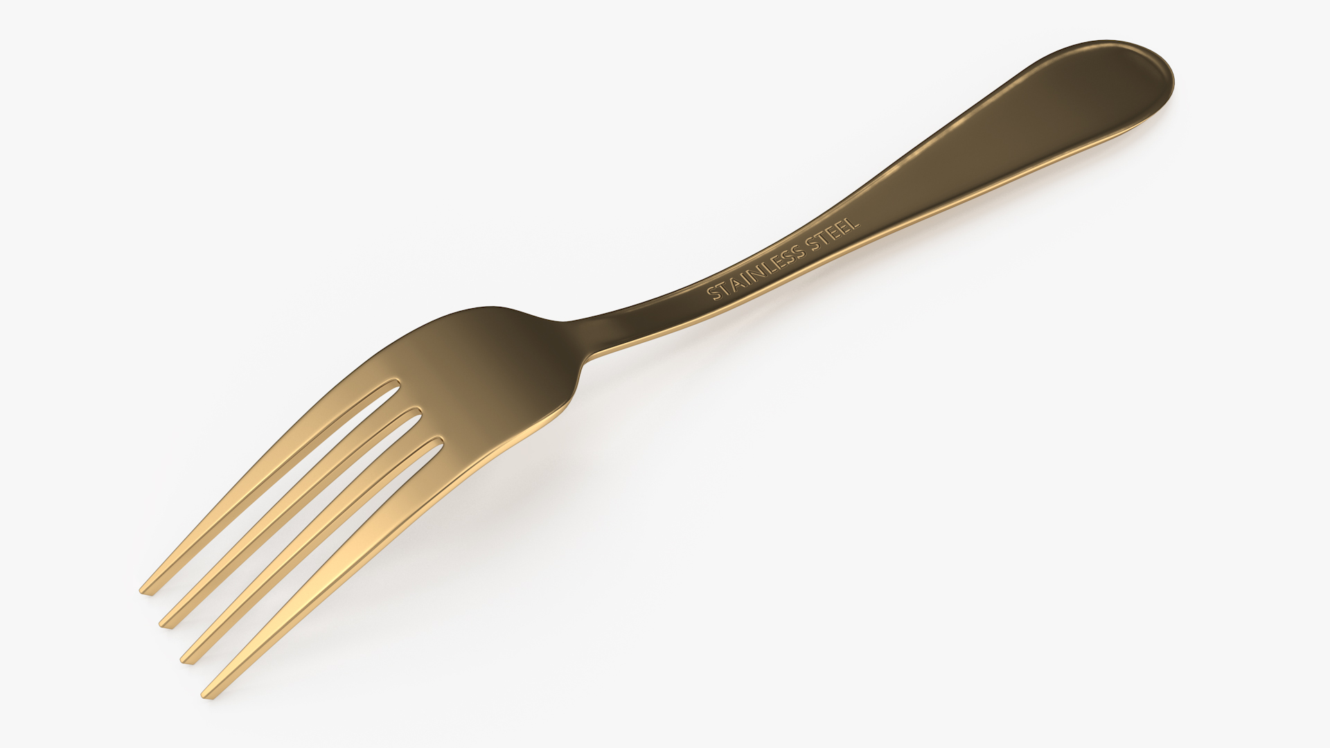 3D Golden Fork