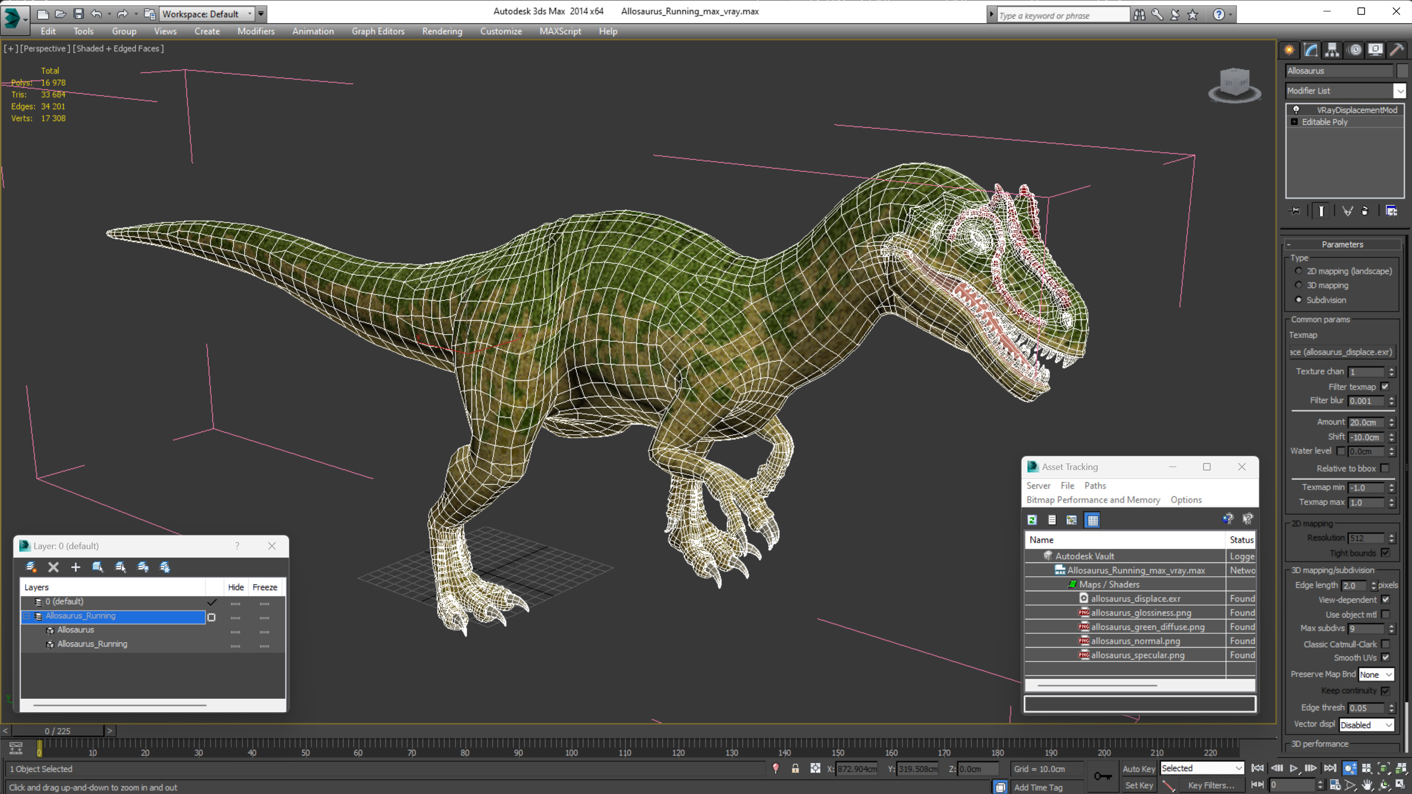 3D Allosaurus Running model