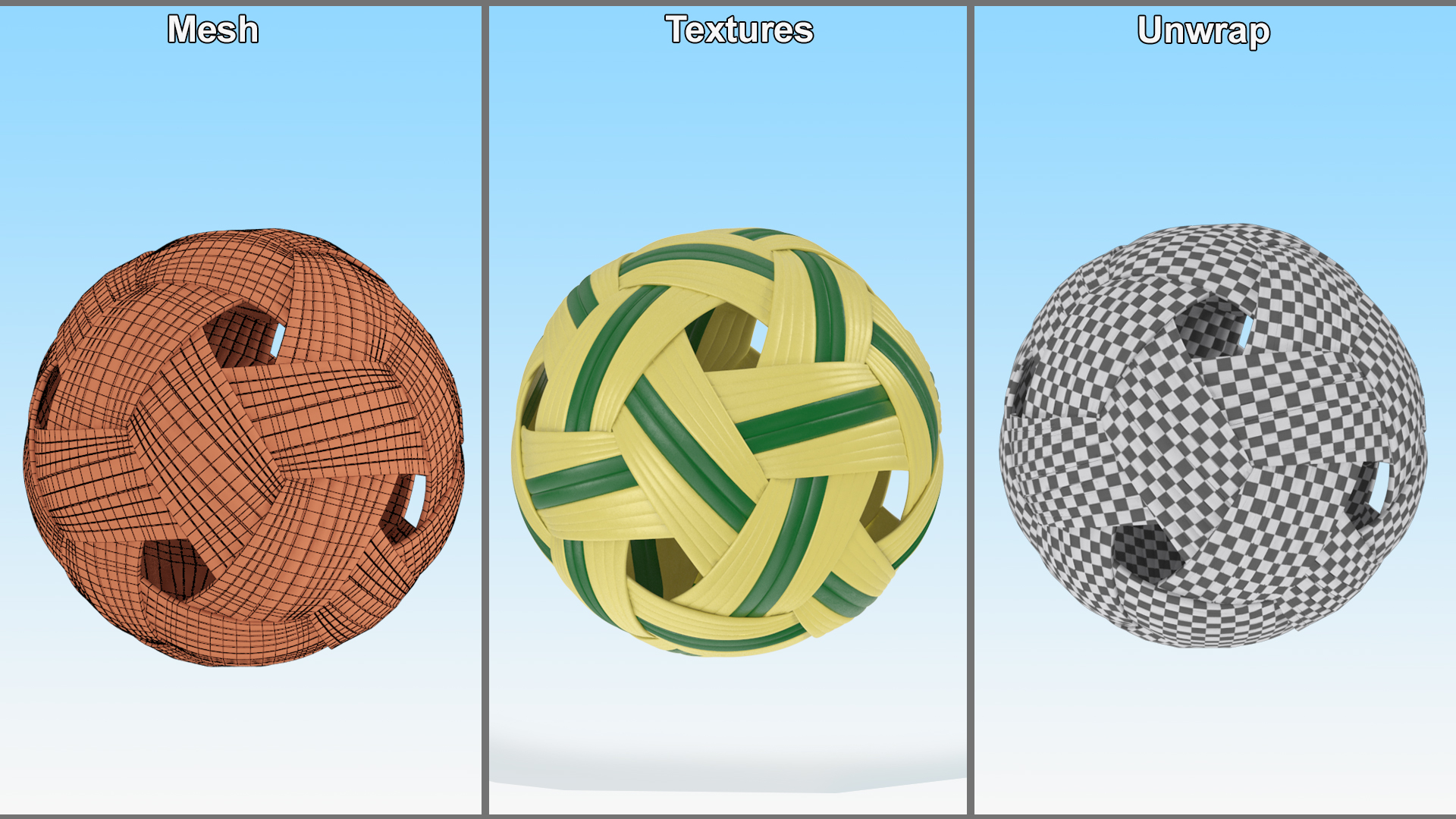 Sepak Takraw Thai Kick Rattan Ball 3D model