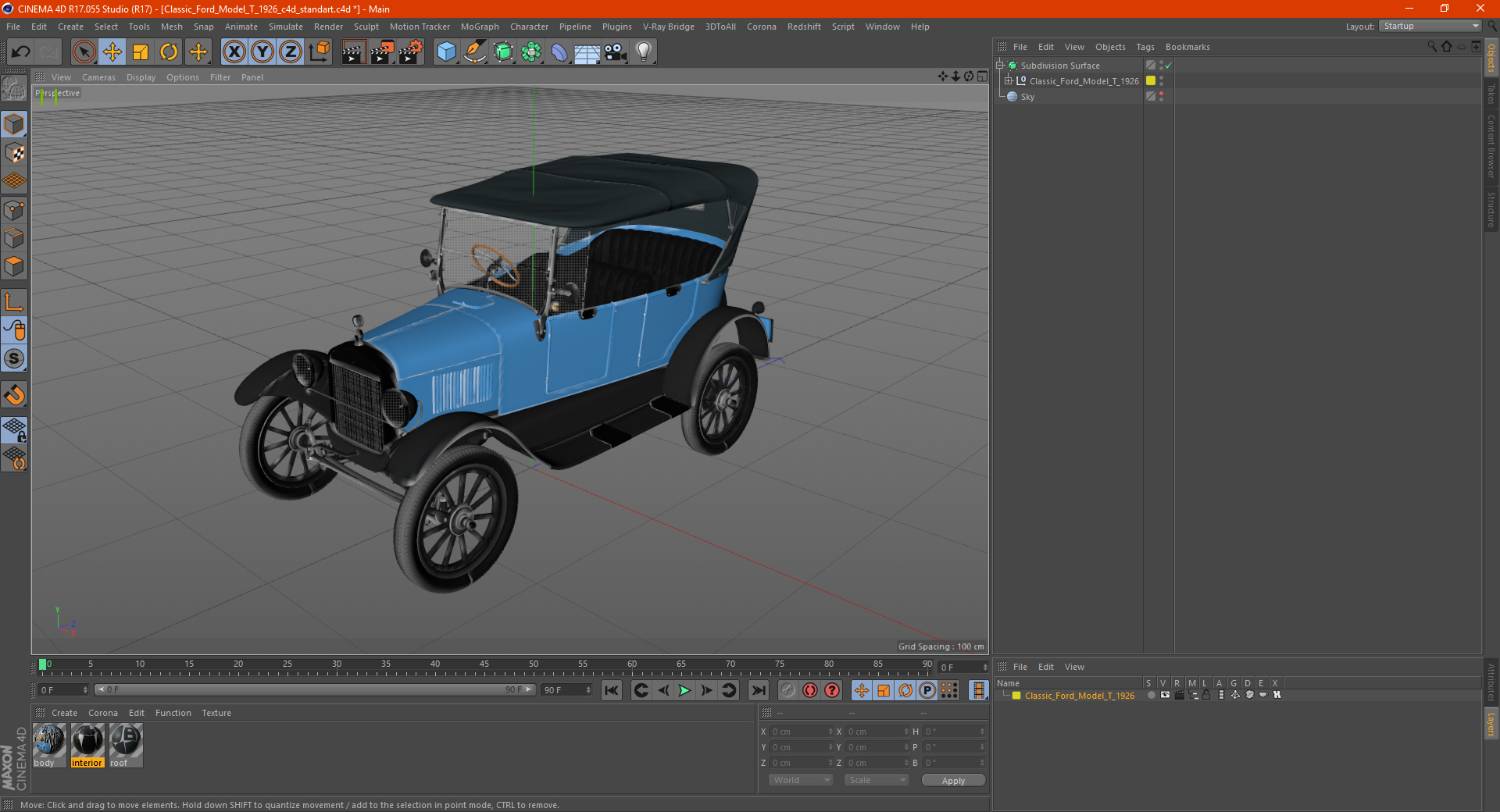 3D model Classic Ford Model T 1926