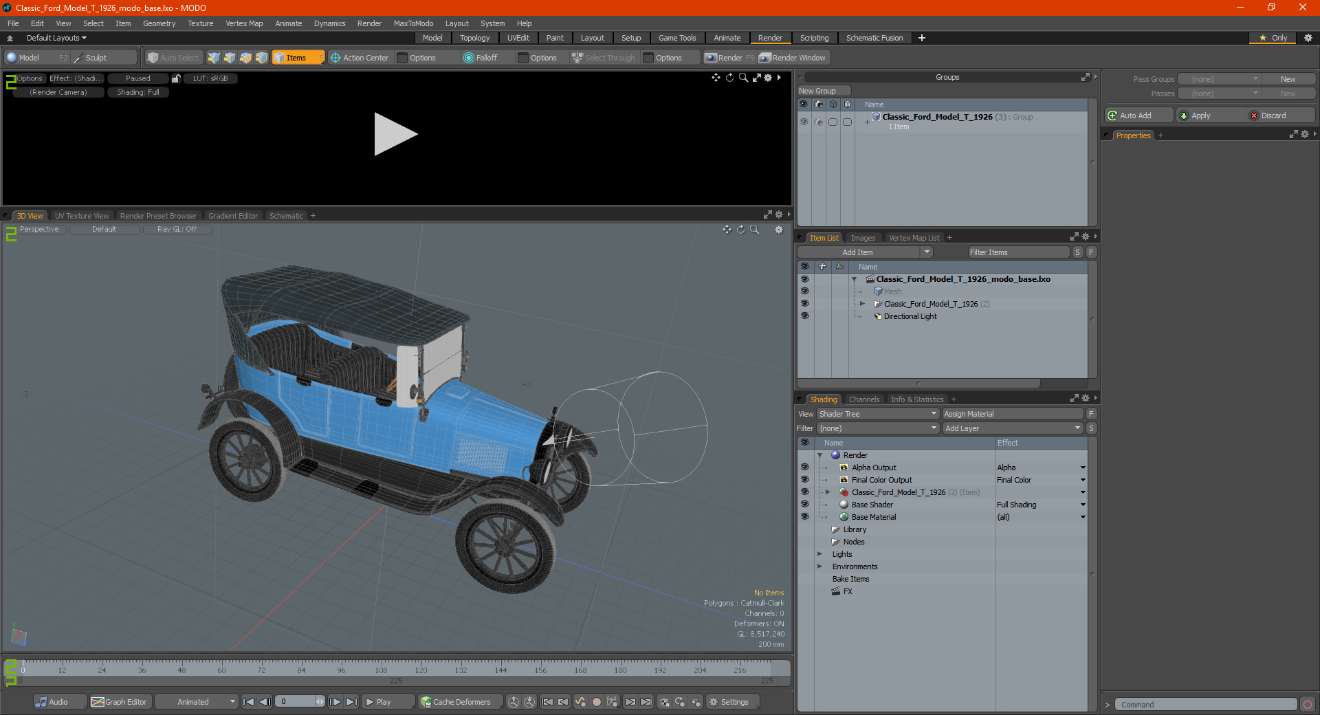 3D model Classic Ford Model T 1926