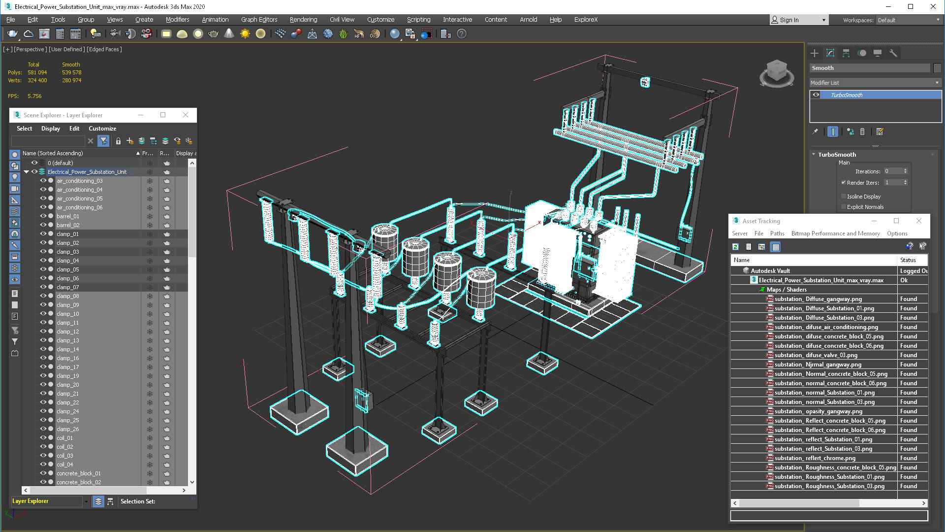 Electrical Power Substation Unit 3D